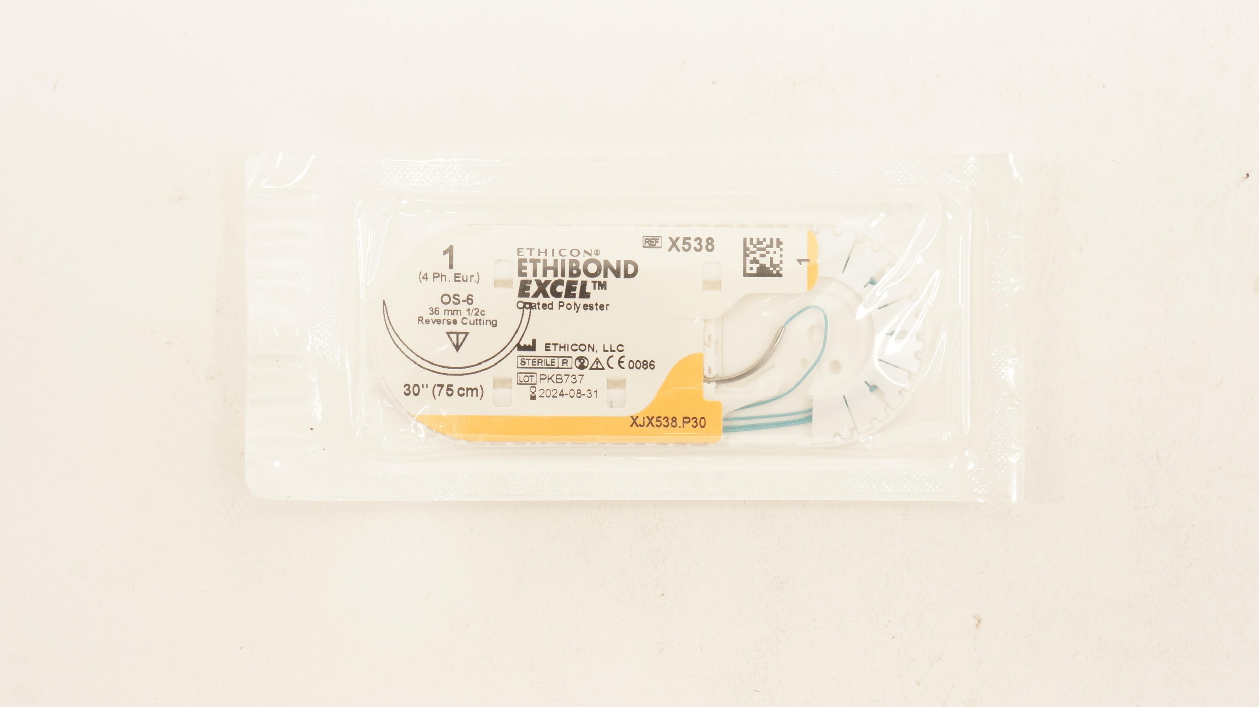 Ethicon X538 1 Ethibond Excel OS-6 36mm 1/2c Reverse Cutting 30 inch