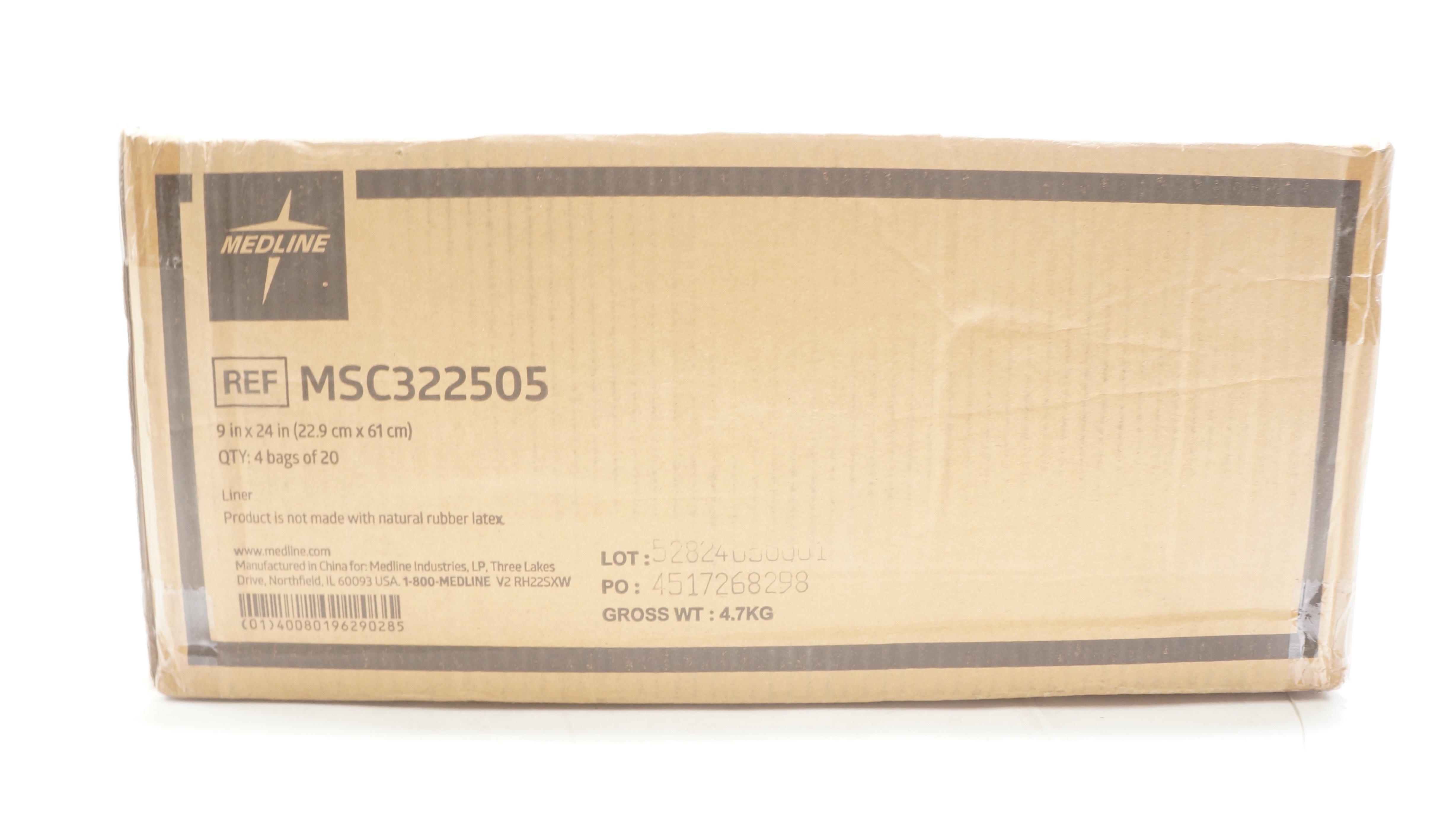 Medline MSC322505 Liner 9inch x 24inch - Case 80