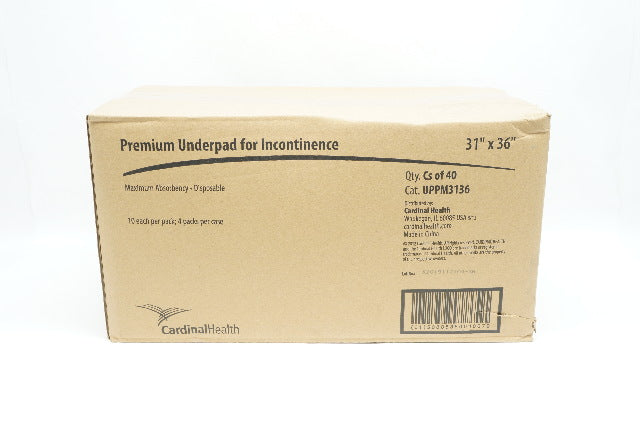 Cardinal Health UPPM3136 Premium Underpad For Incontinence 31x36in. - Case of 40