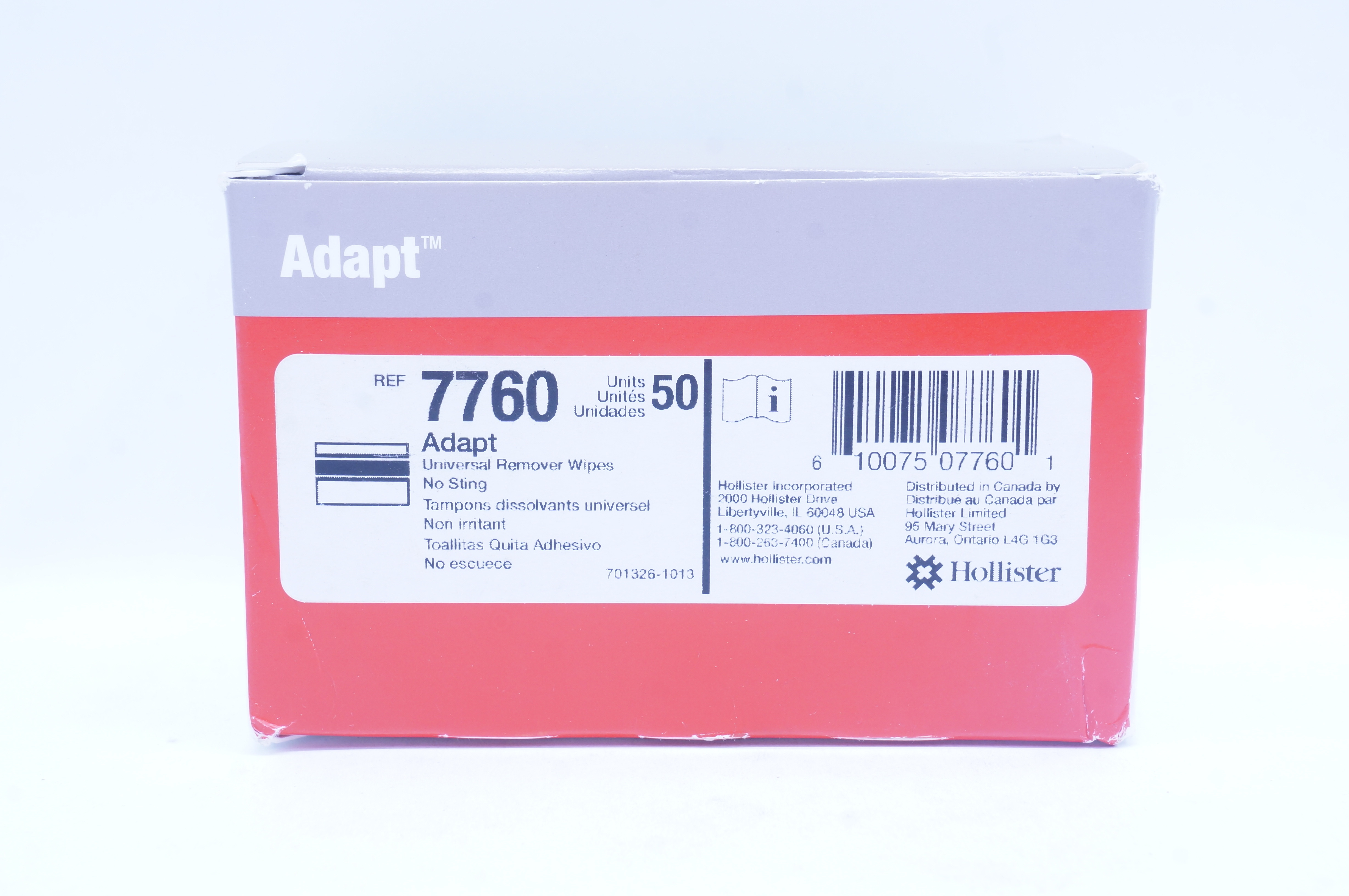 Hollister 7760 Adapt Universal Remover Wipes - Box of 50