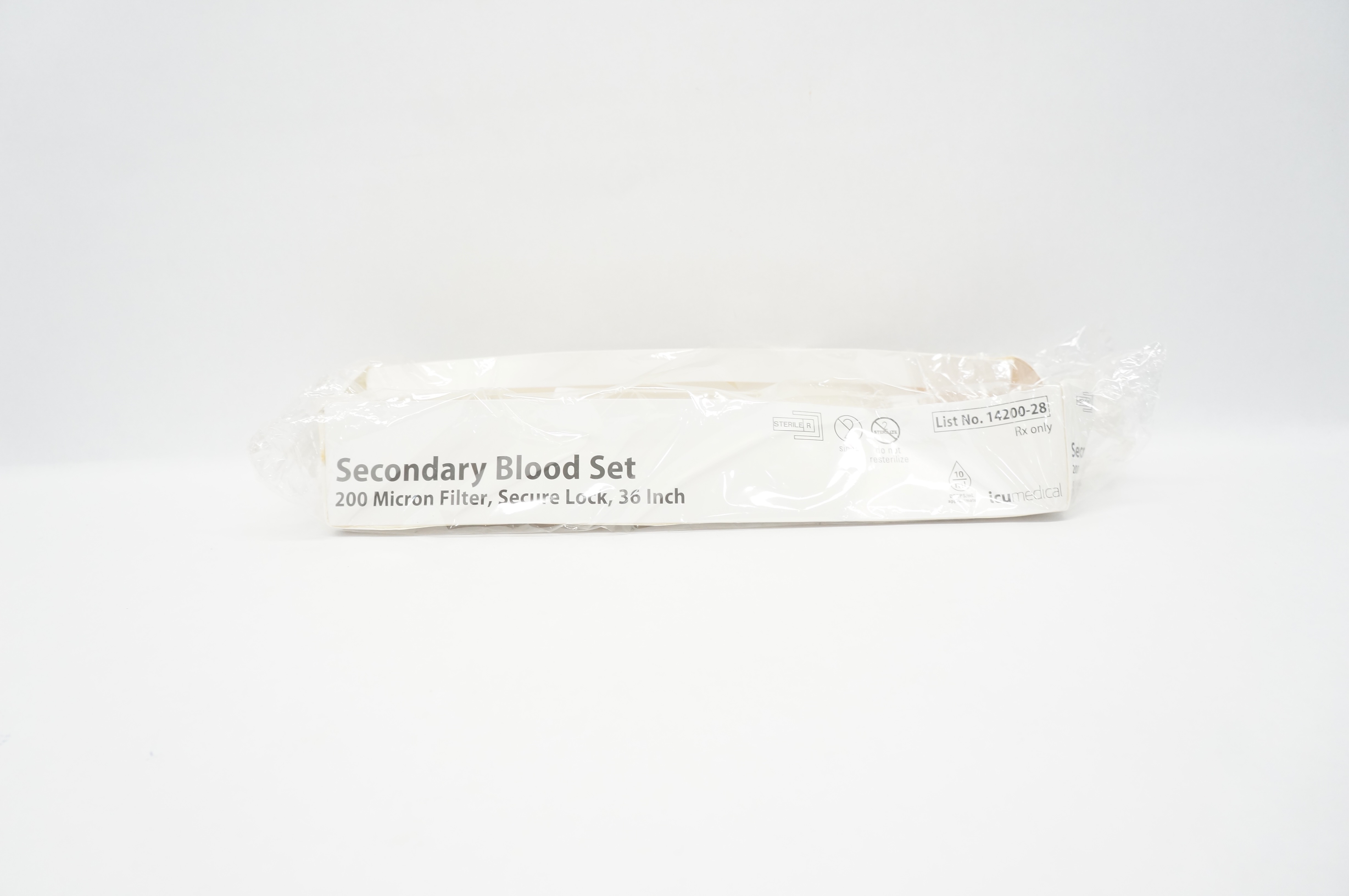 ICU Medical 14200-28 Secondary Blood Set 10 Drops/mL, 36inch