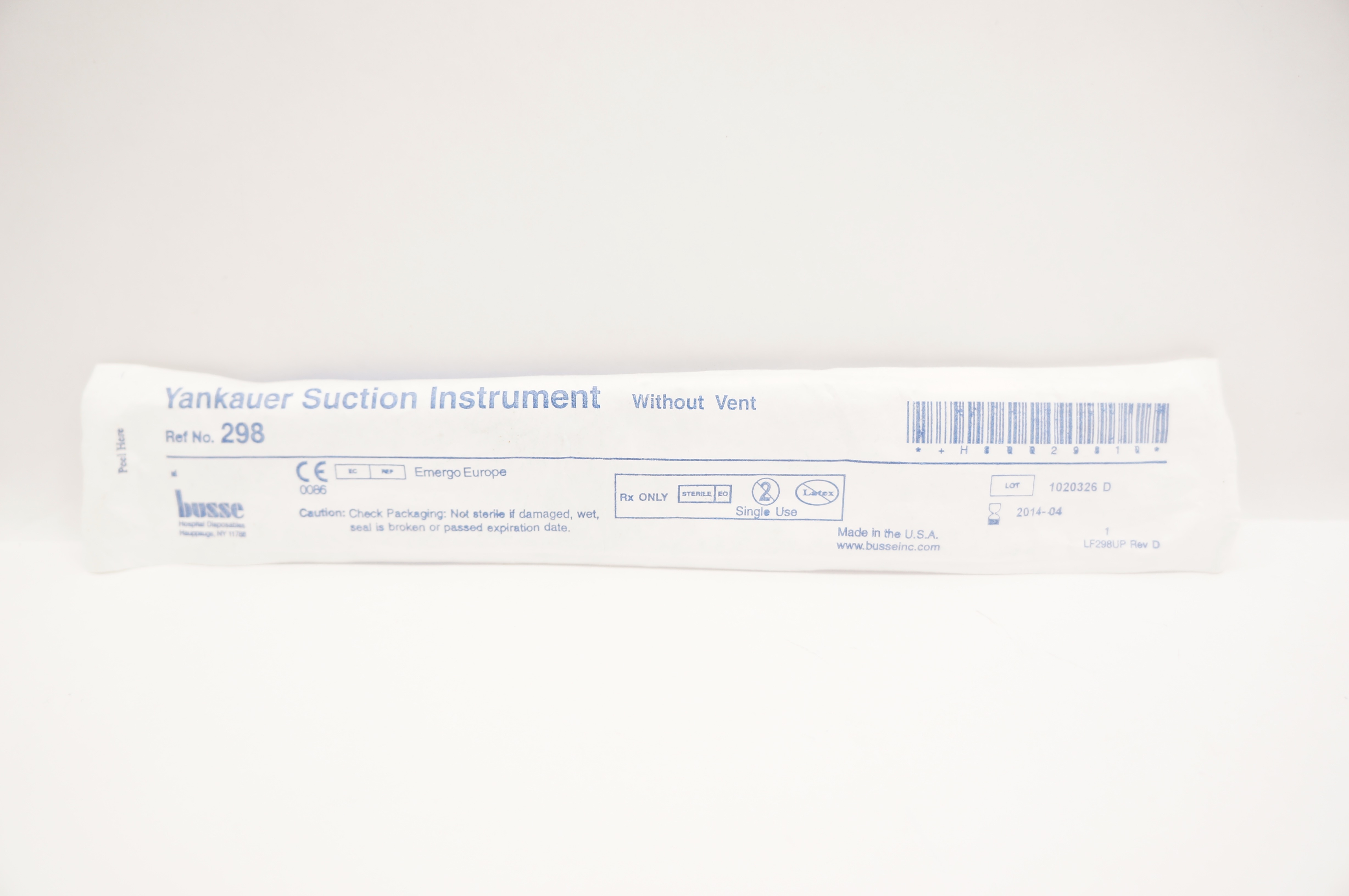 Busse 298 Yankauer Suction Instrument Without Vent (x)