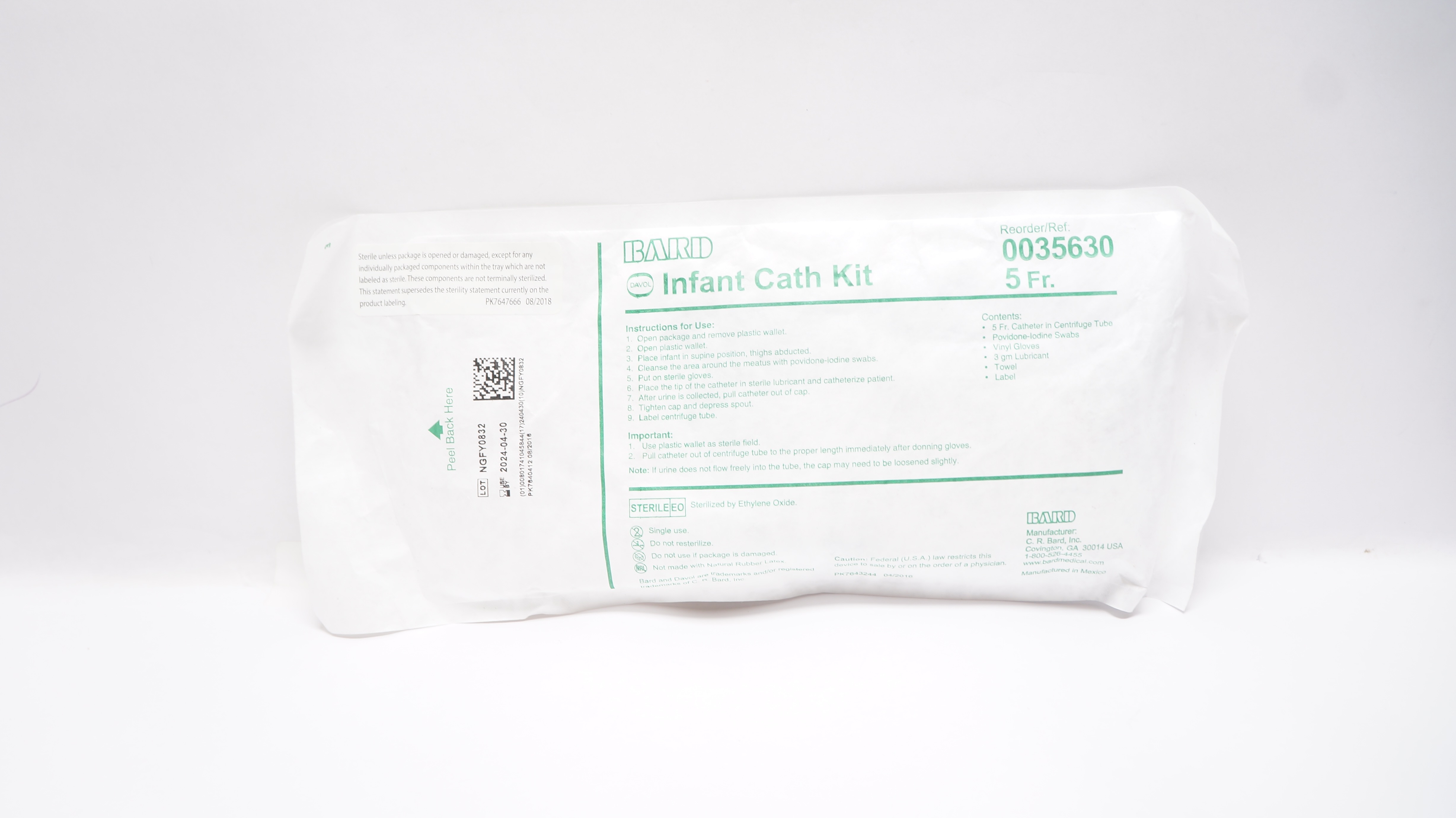 Bard 0035630 Infant and Pediatric Cath. Kit 5Fr.