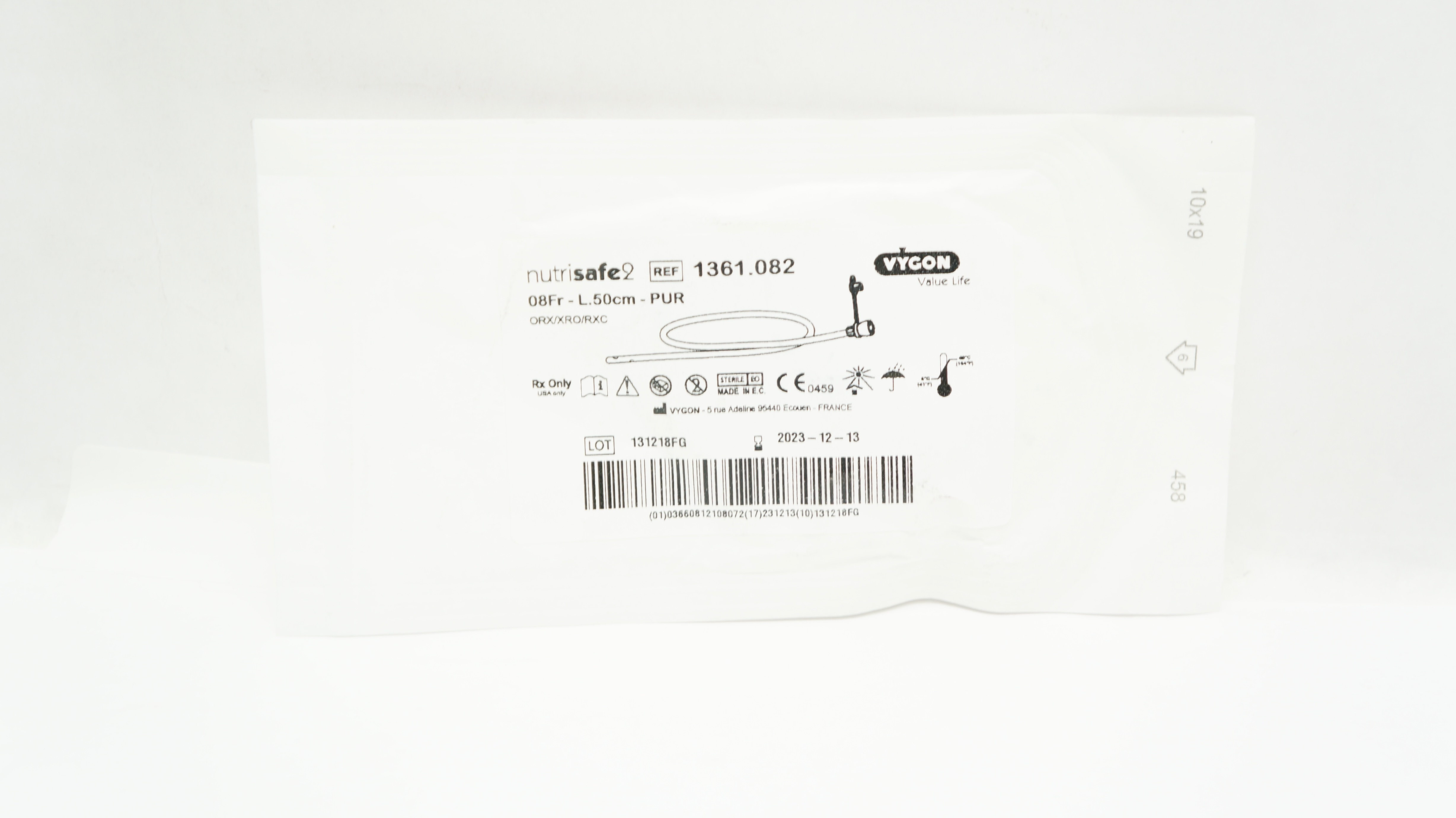 Vygon 1361.082 Value Life NutriSafe 2 Feeding Tube 08Fr - L.50cm - PUR