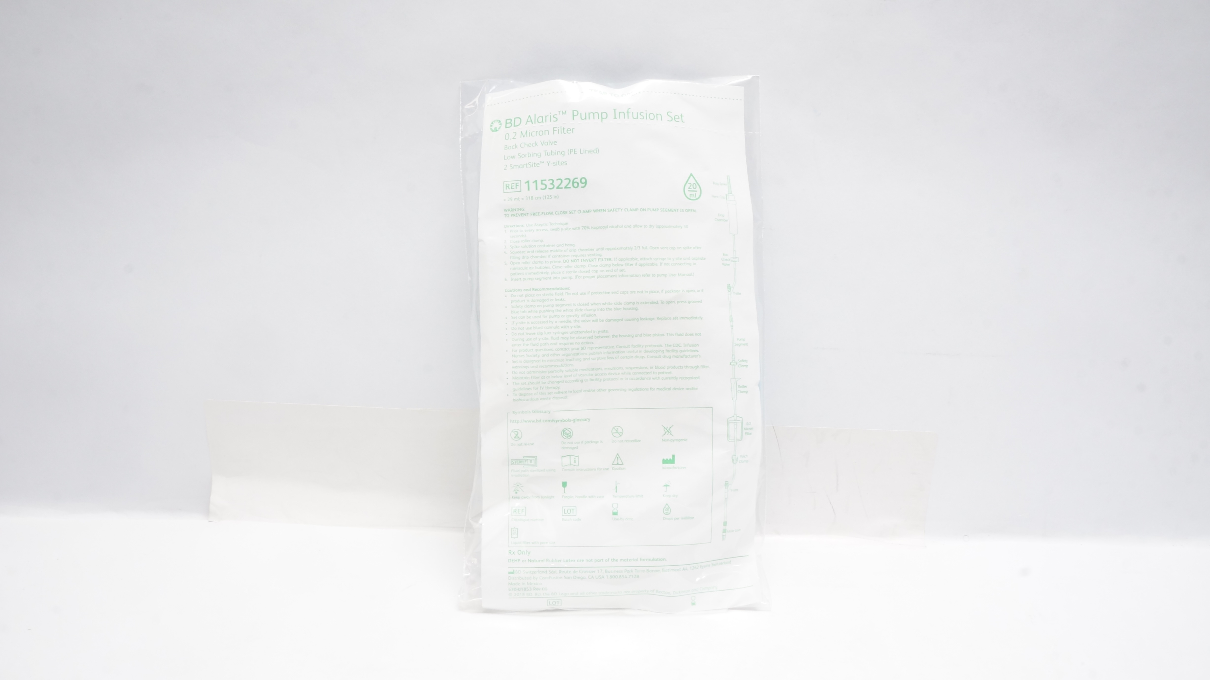 BD 11532269 Alaris Pump Infusion Set 0.2Micron Filter 29ml x 125in 20Drops/mL(x)