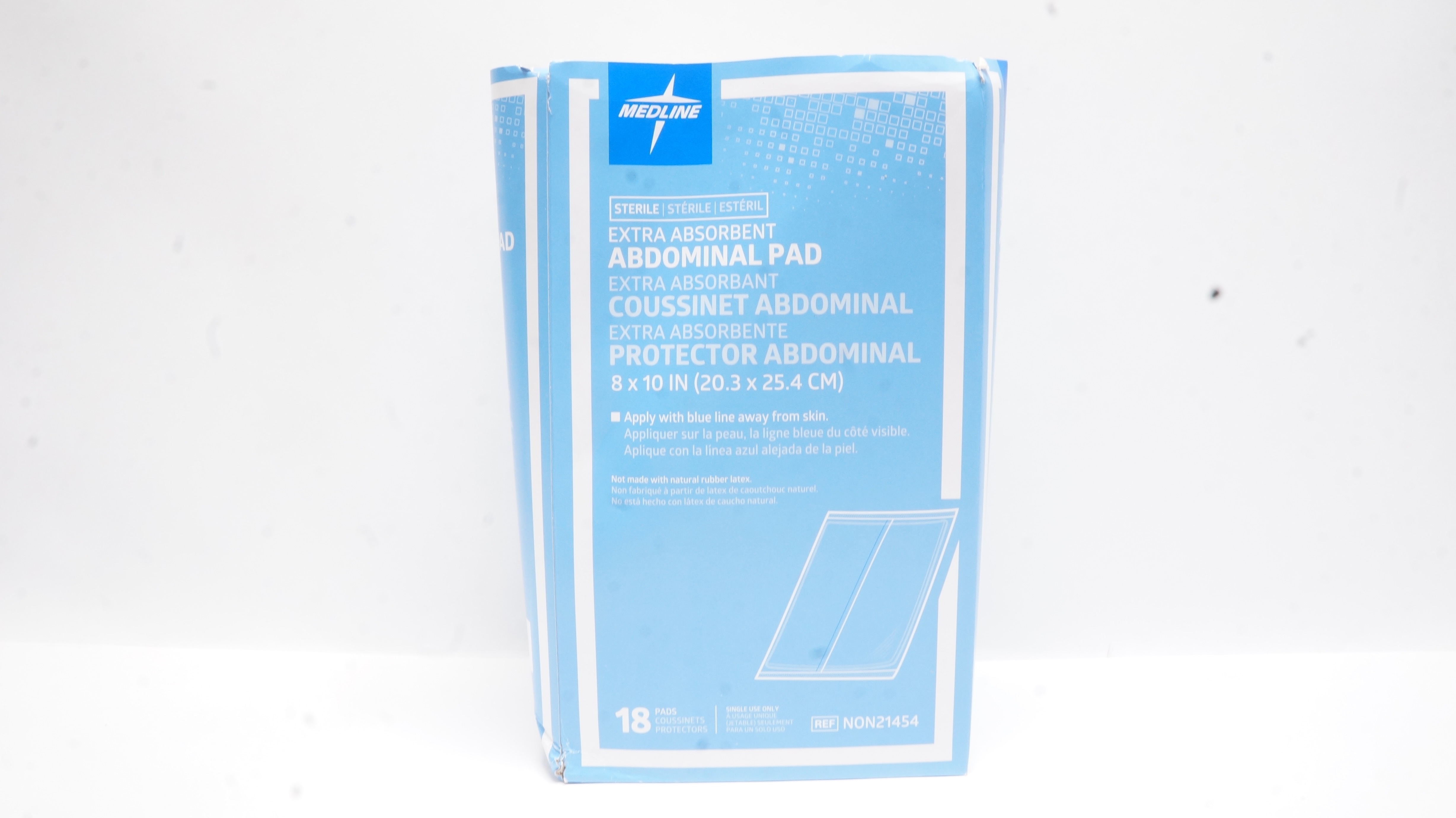 Medline NON21454 Extra Absorbent Abdominal Pad 8In x 10In - Box of 18
