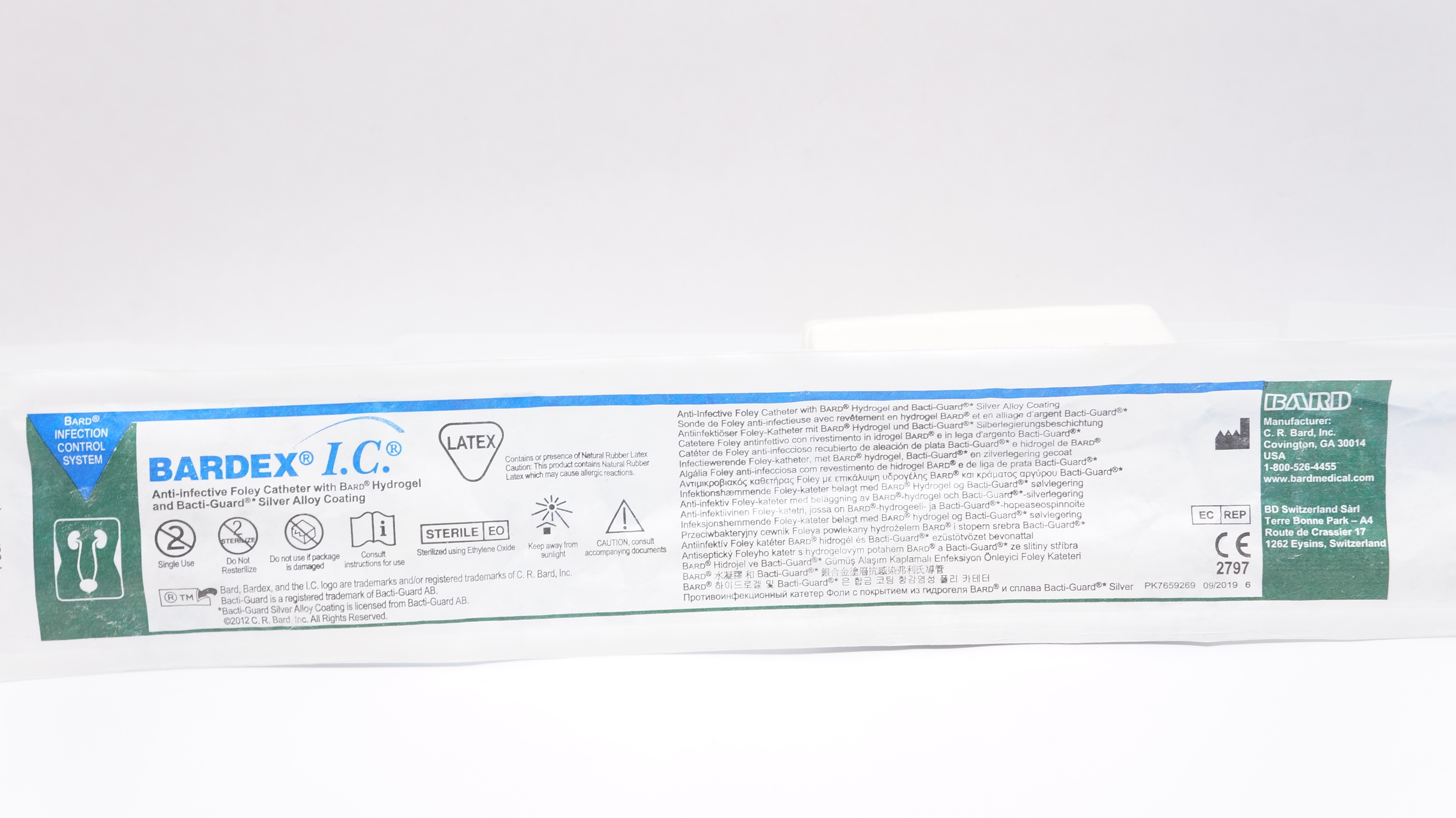 Bard 0167SI20 Bardex I.C. Anti-Infective Foley Cath. 20Ch/Fr 30cc/mL Balloon