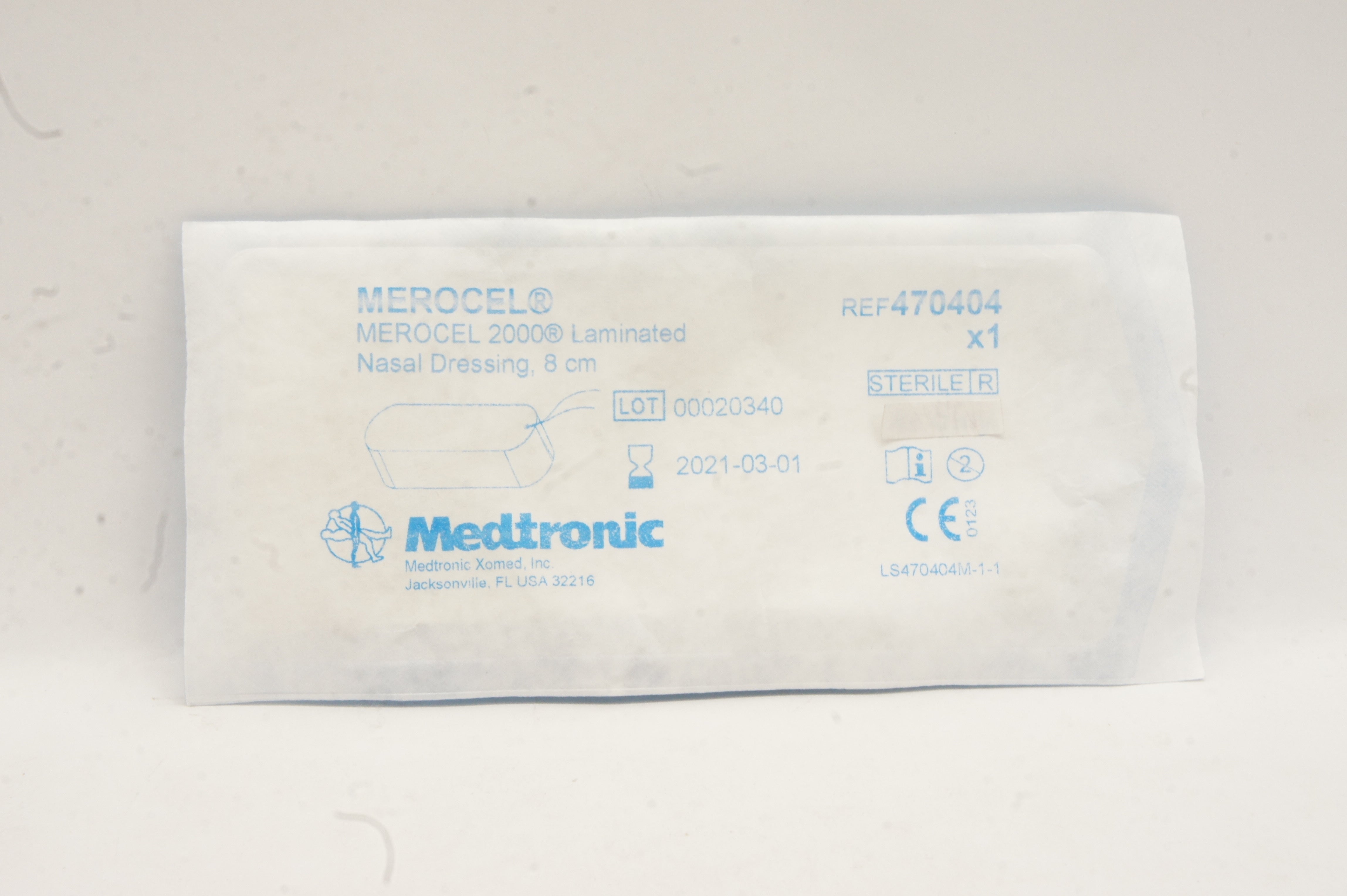 Medtronic 470404 MEROCEL 2000 Laminated Nasal Dressing 8cm (x)