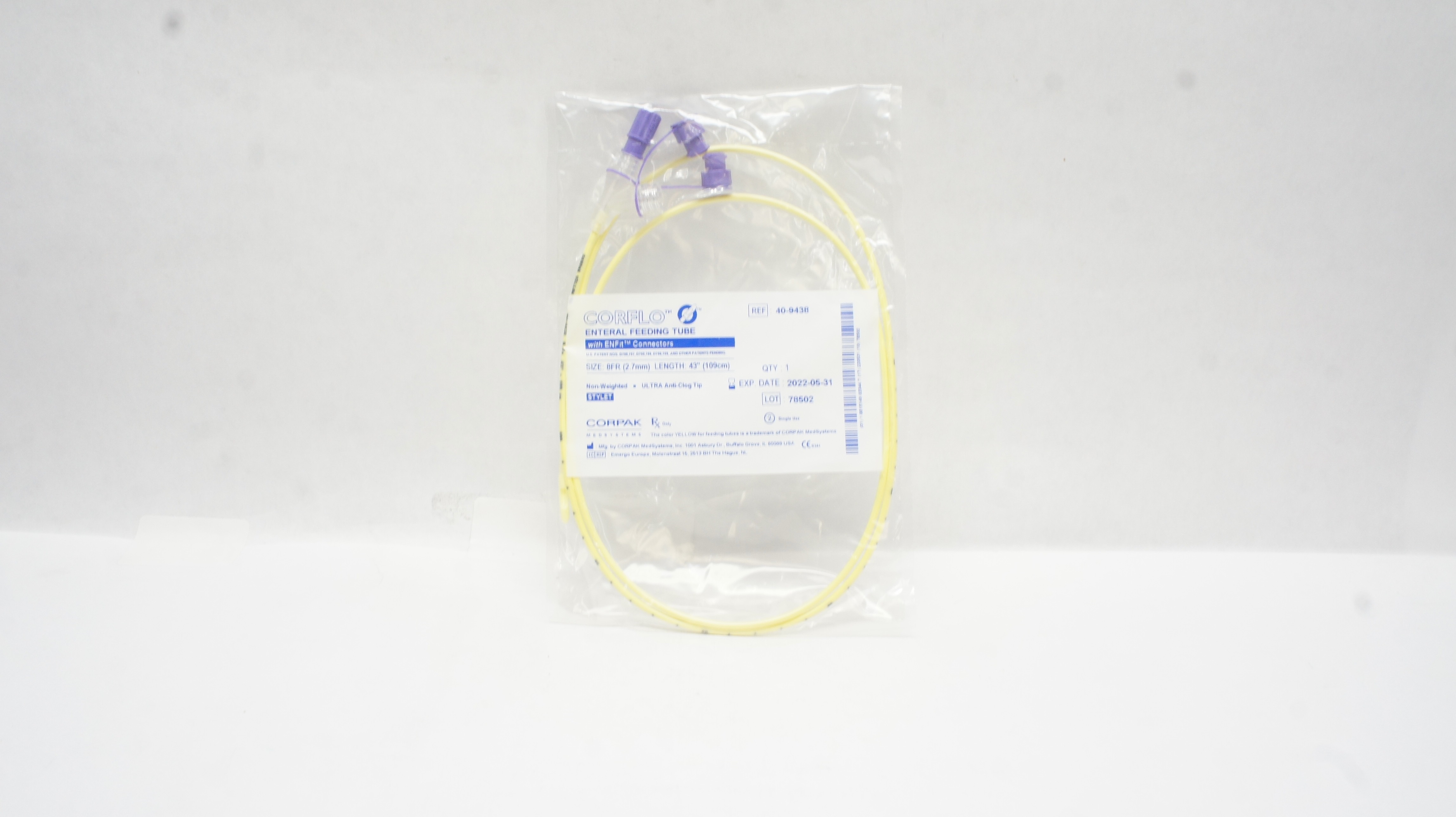 Corpak 40-9438 Сorflo Enteral Feeding Tube 8Fr x 43inch (x)