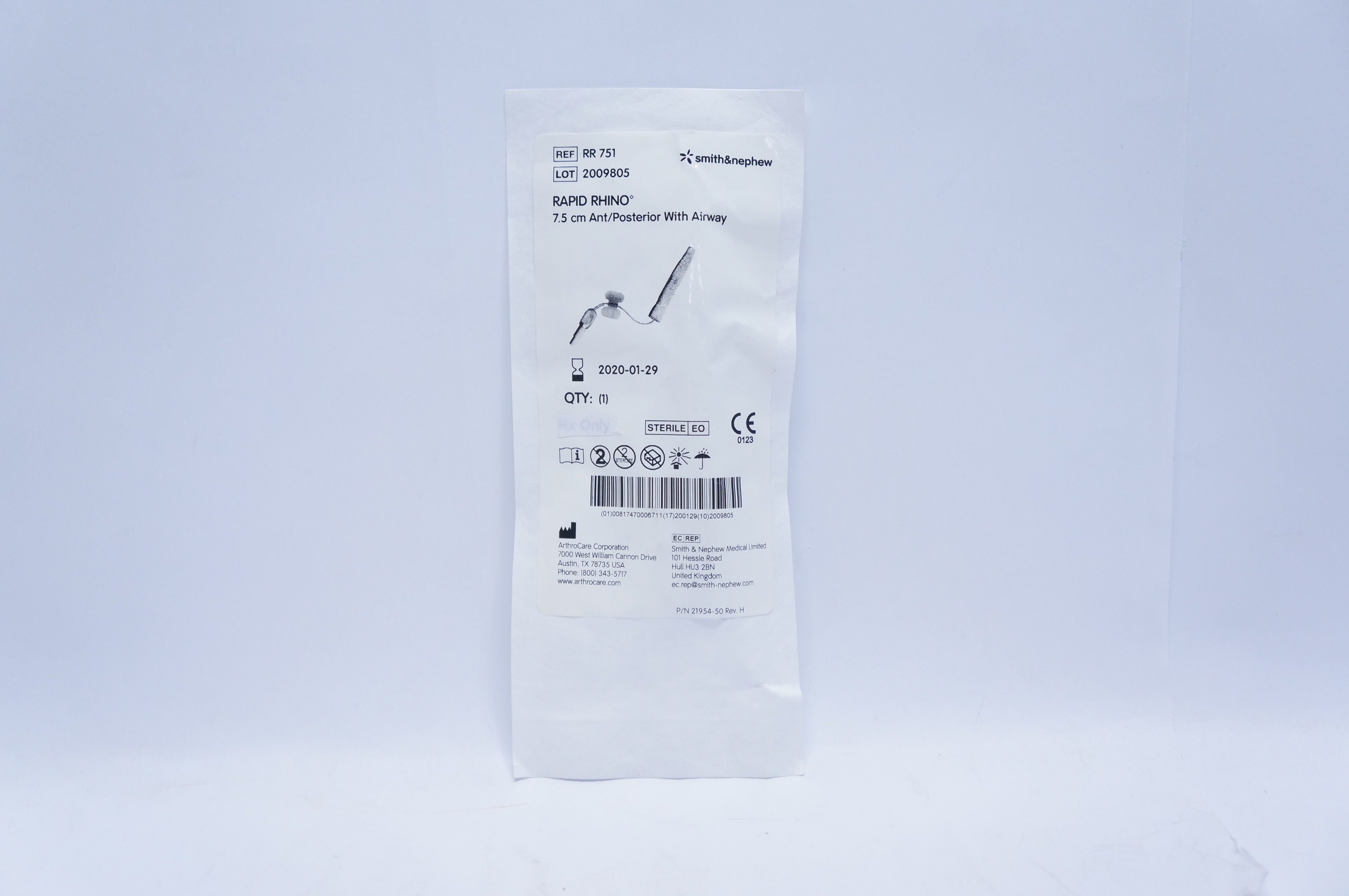 Smith&Nephew RR751  Rapid Rhino 7.5cm Ant/Posterior With Airway (x)