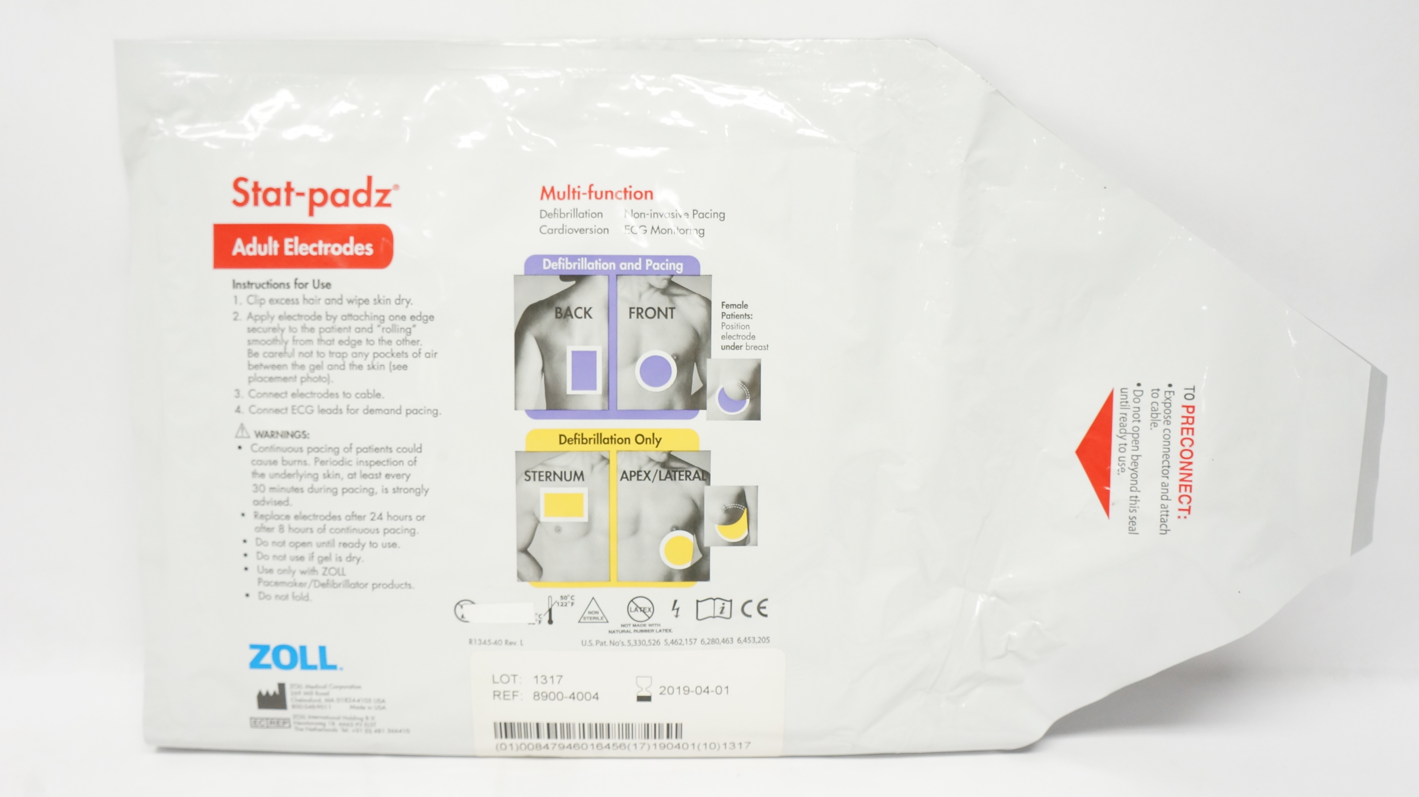 Zoll 8900-4004 Stat-Padz Multi-Function Adult Electrodes (x)