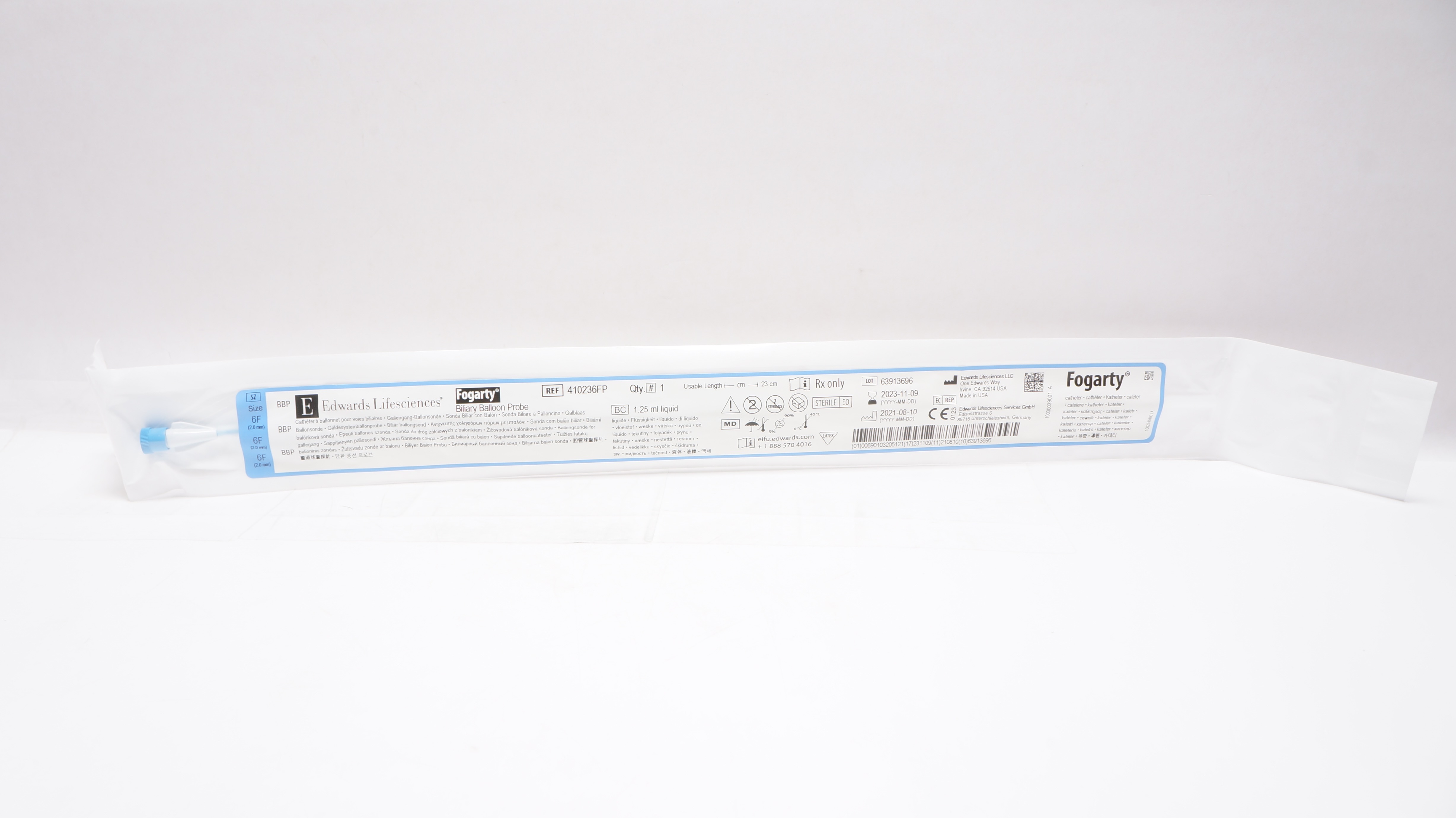 Edwards Lifesciences 410236FP Fogarty Biliary Balloon Probe Cath. 6F x 23 mm (x)