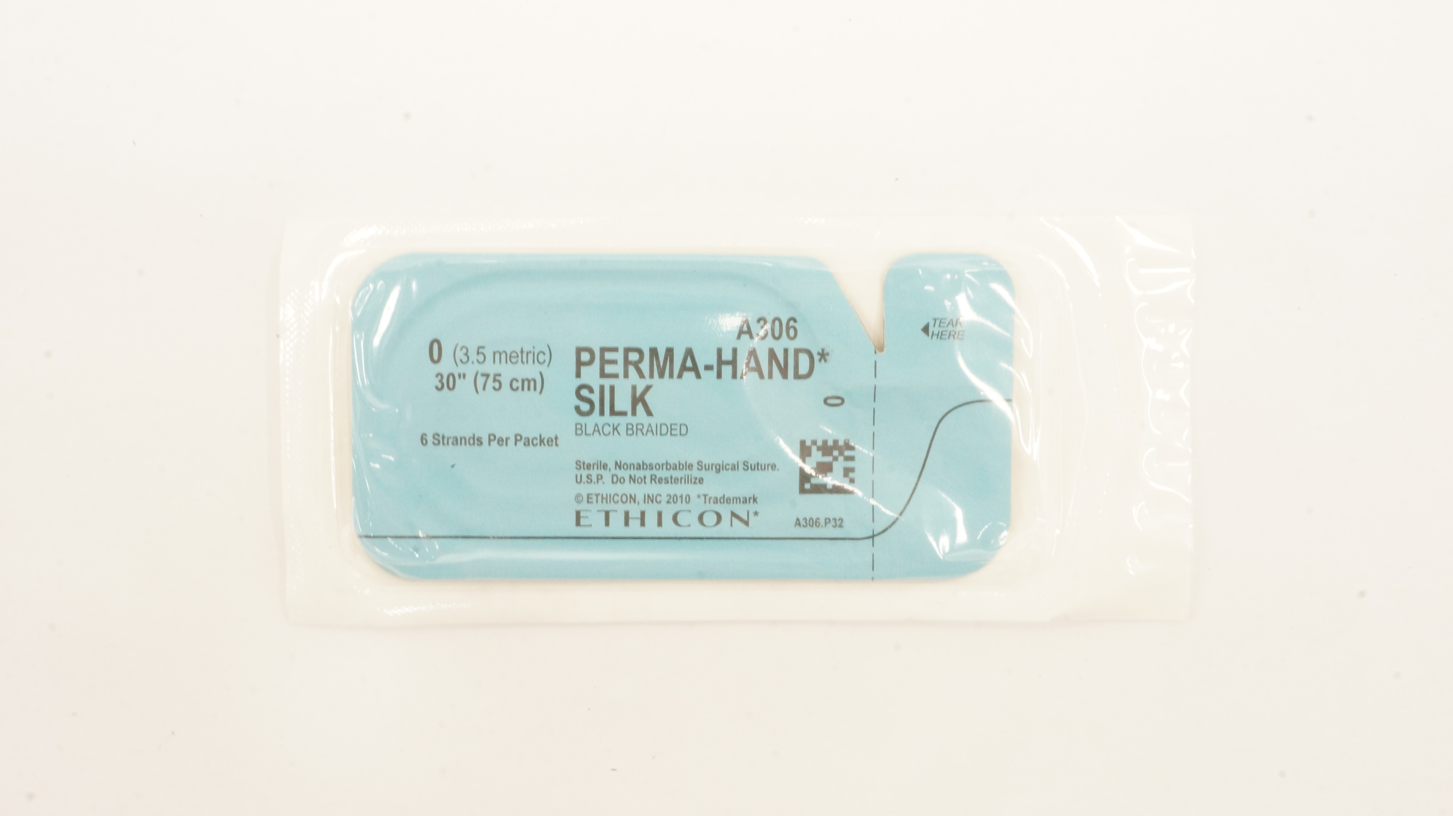 Ethicon A306 0 Perma-Hand Silk Black Braided, 30inch (x)