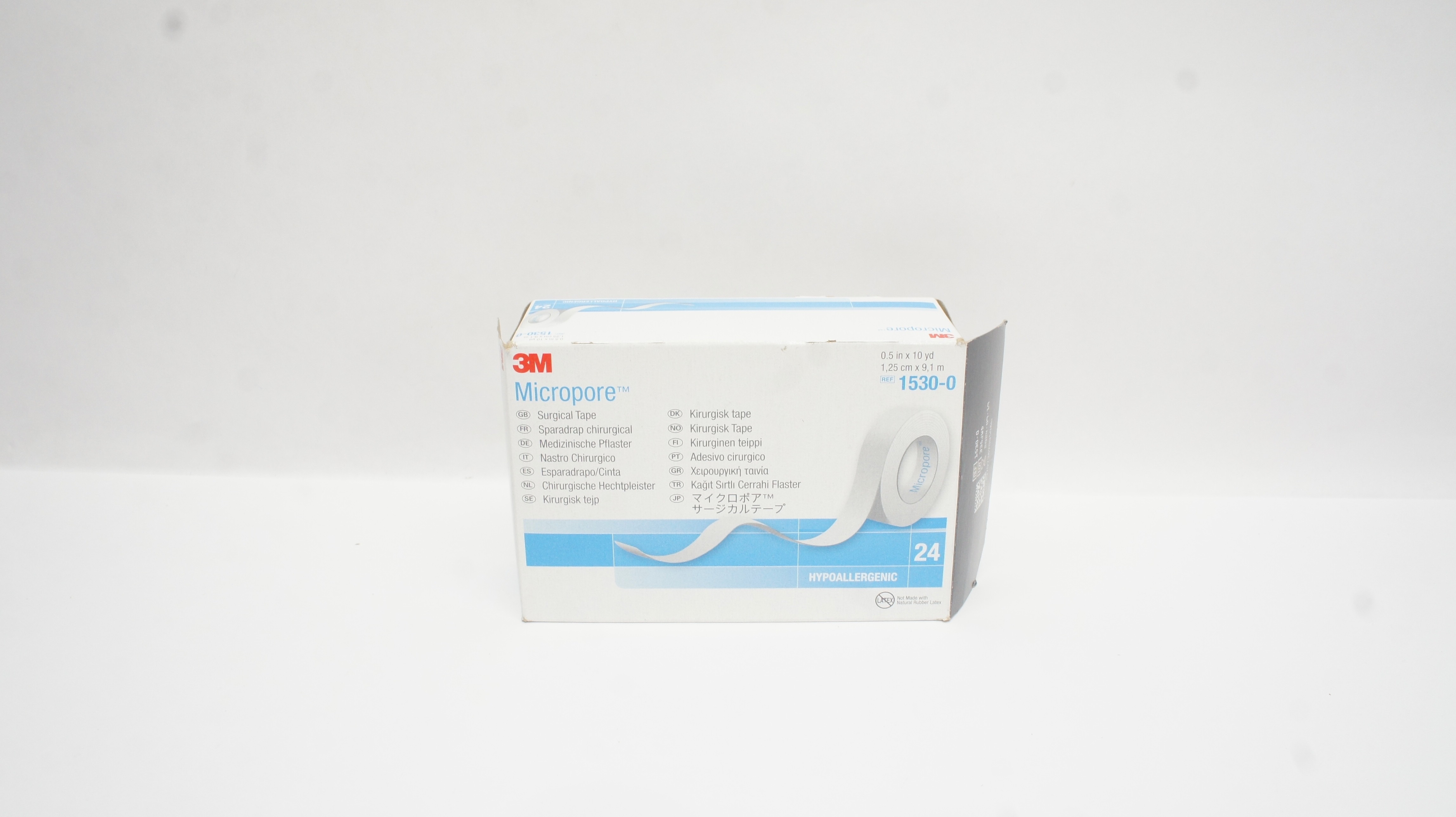 3M 1530-0 Micropore Surgical Tape 0.5inch x 10yd - Box of 24