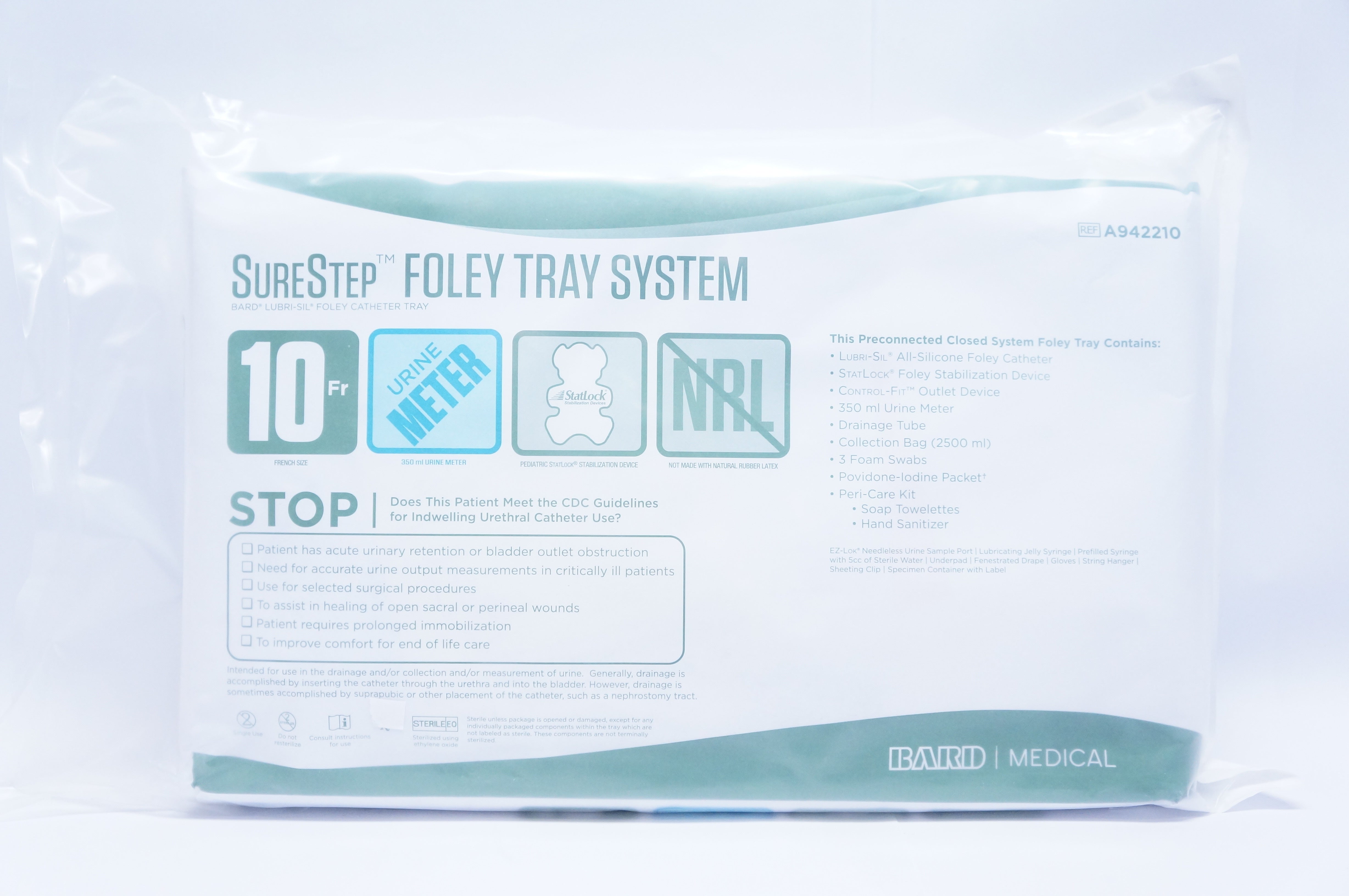 Bard A942210 SureStep Lubri-Sil Foley Cath. Tray 10 Fr