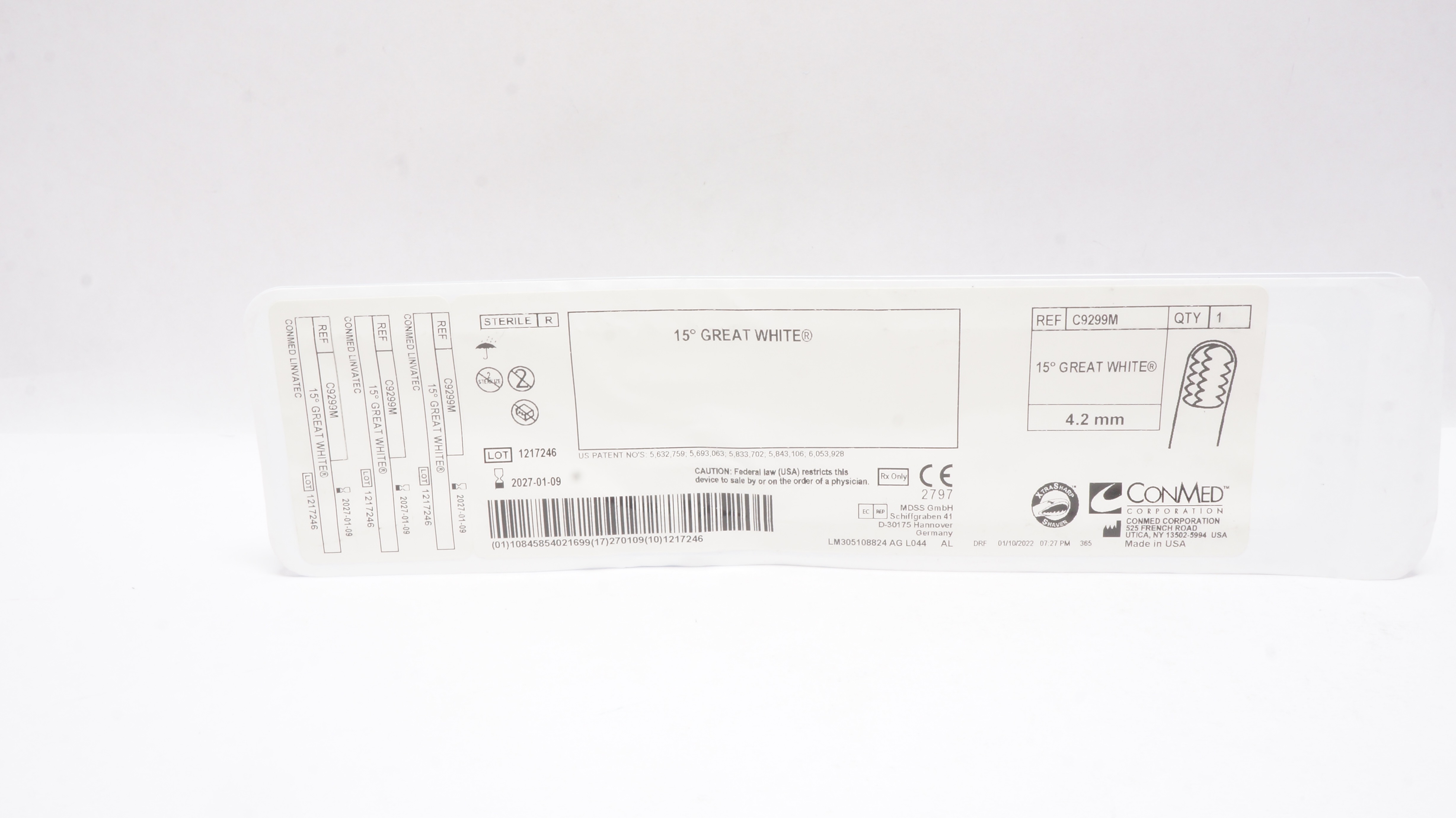 ConMed C9299M Linvatec 15 Degree Great White 4.2mm