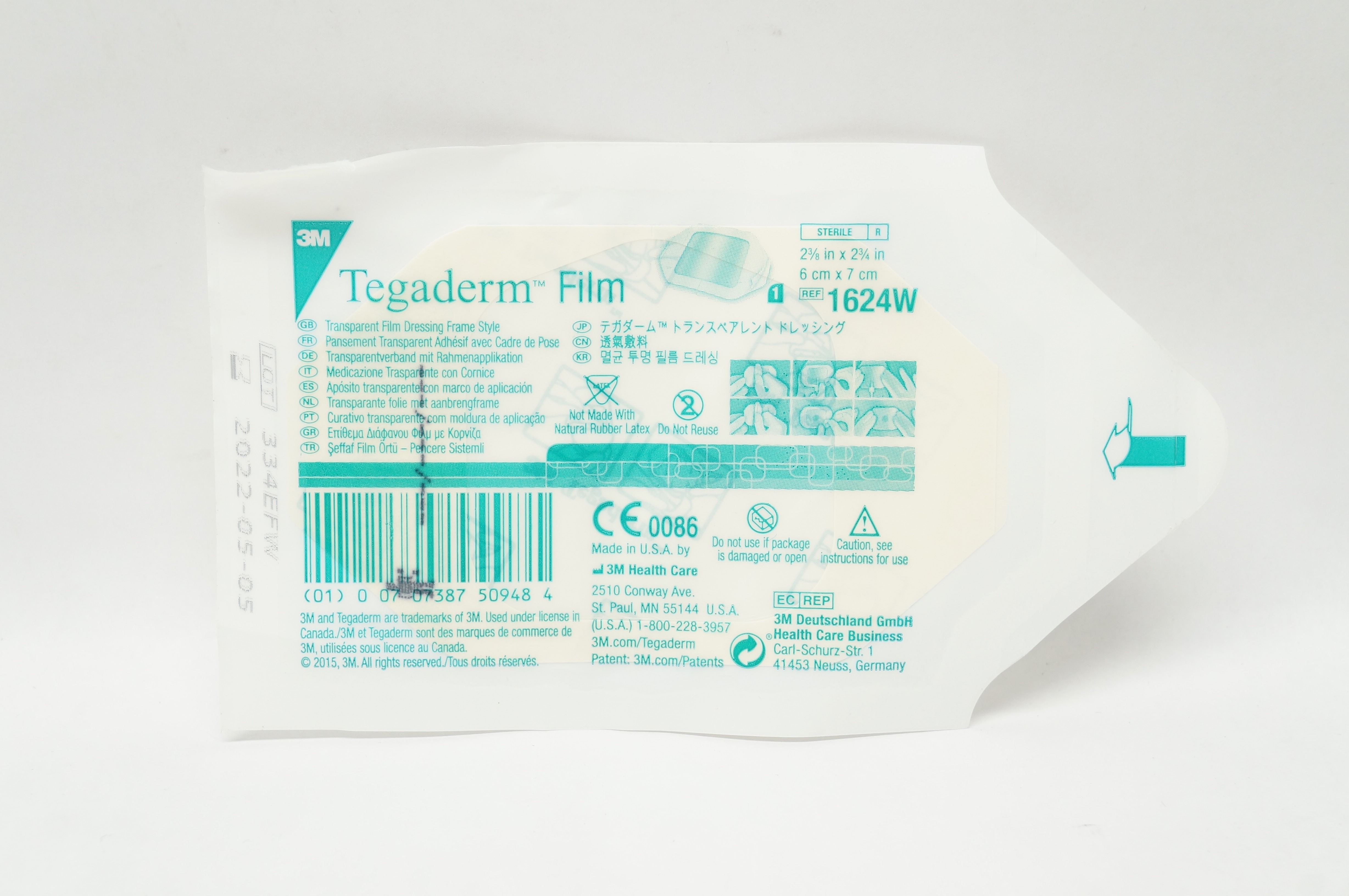 3M 1624W Tegaderm Transparent Film Dressing Frame 2-3/8x2-3/4inch (x)