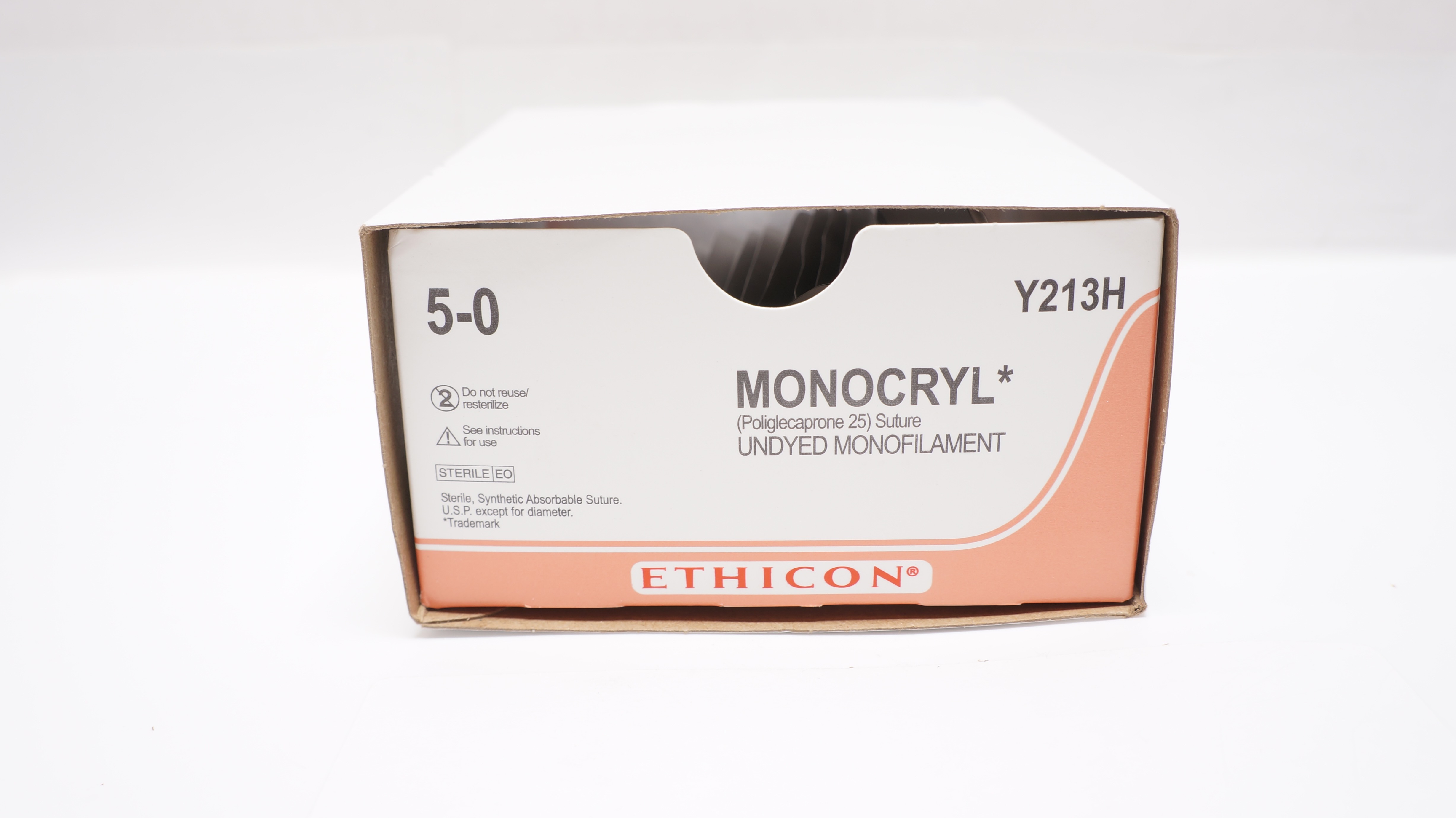 Ethicon Y213H 5-0 MONOCRYL, RB-1, 17mm 1/2c Taper, 27inch (x) - Box of 17