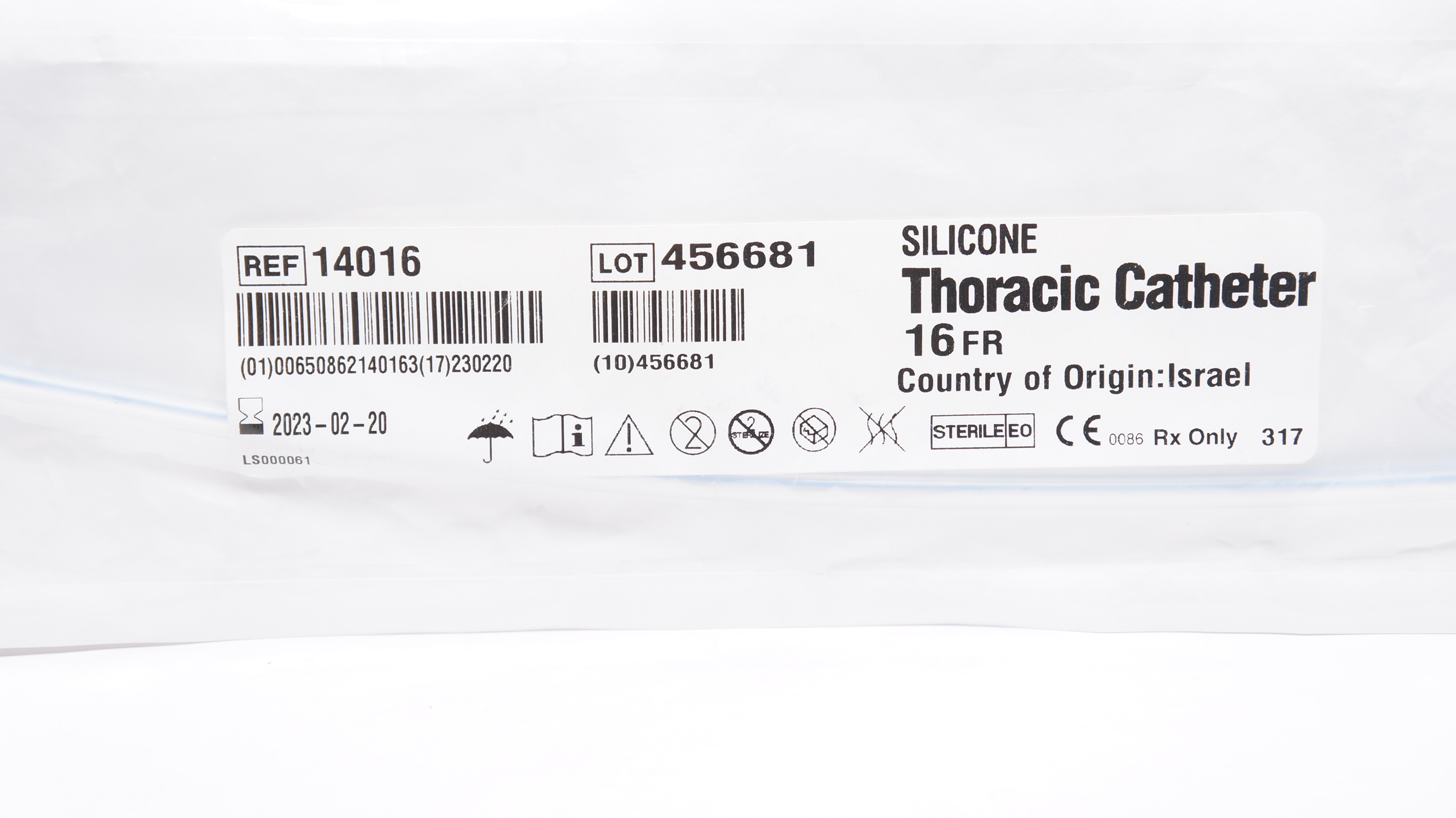 Atrium 14016 PVC Silicone Thoracic Cath. 16 Fr (x)