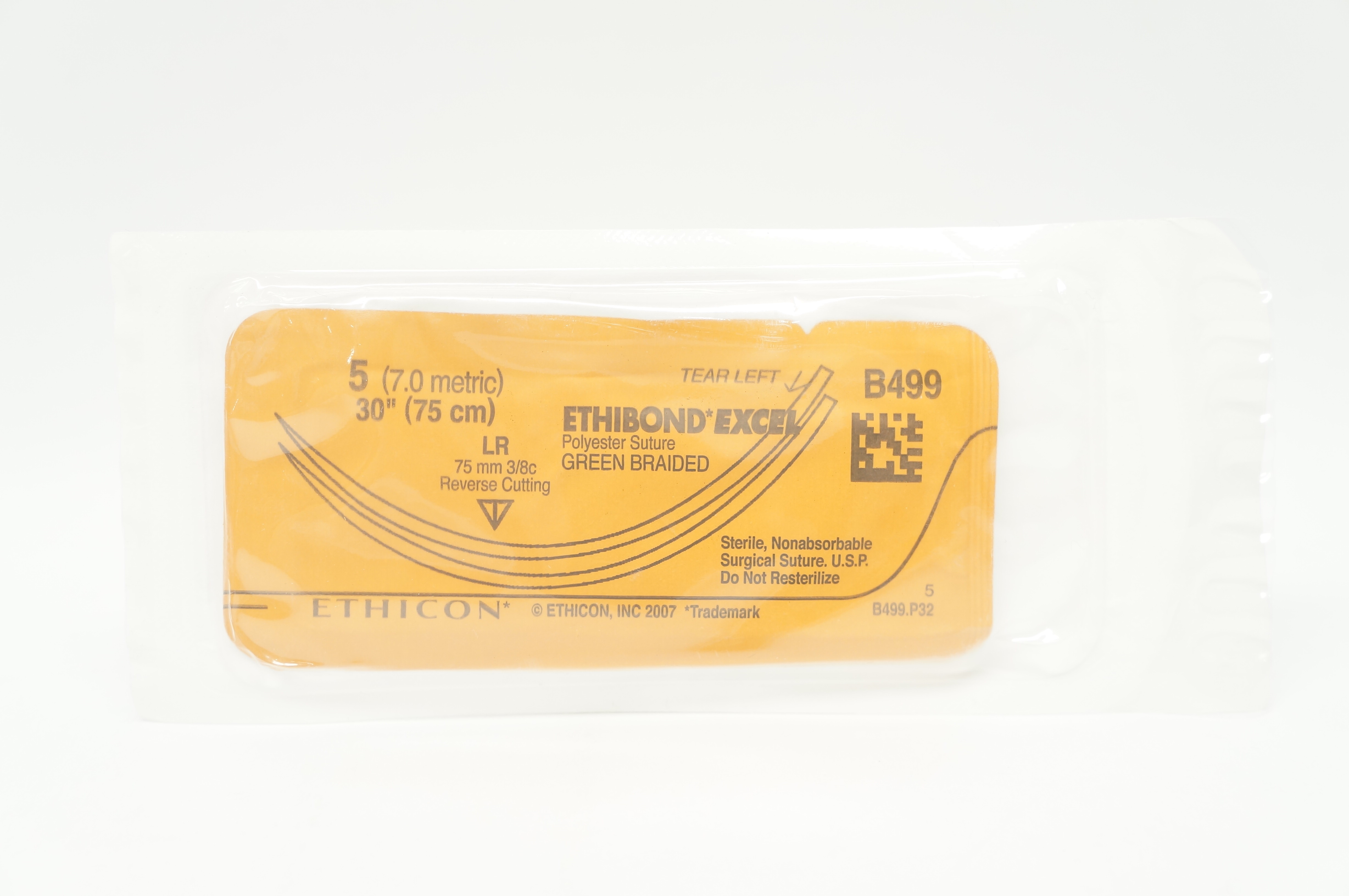 Ethicon B499 5 Ethibond Excel Polyester Stre LR 75mm 3/8c Reverse Cutting 30inch