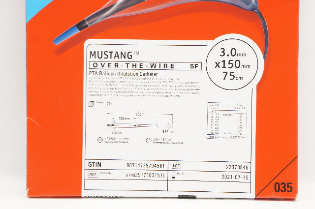 Boston Scientific 3917103157 Mustang Over-The-WirePTA Balloon Dilatation Cath(x)