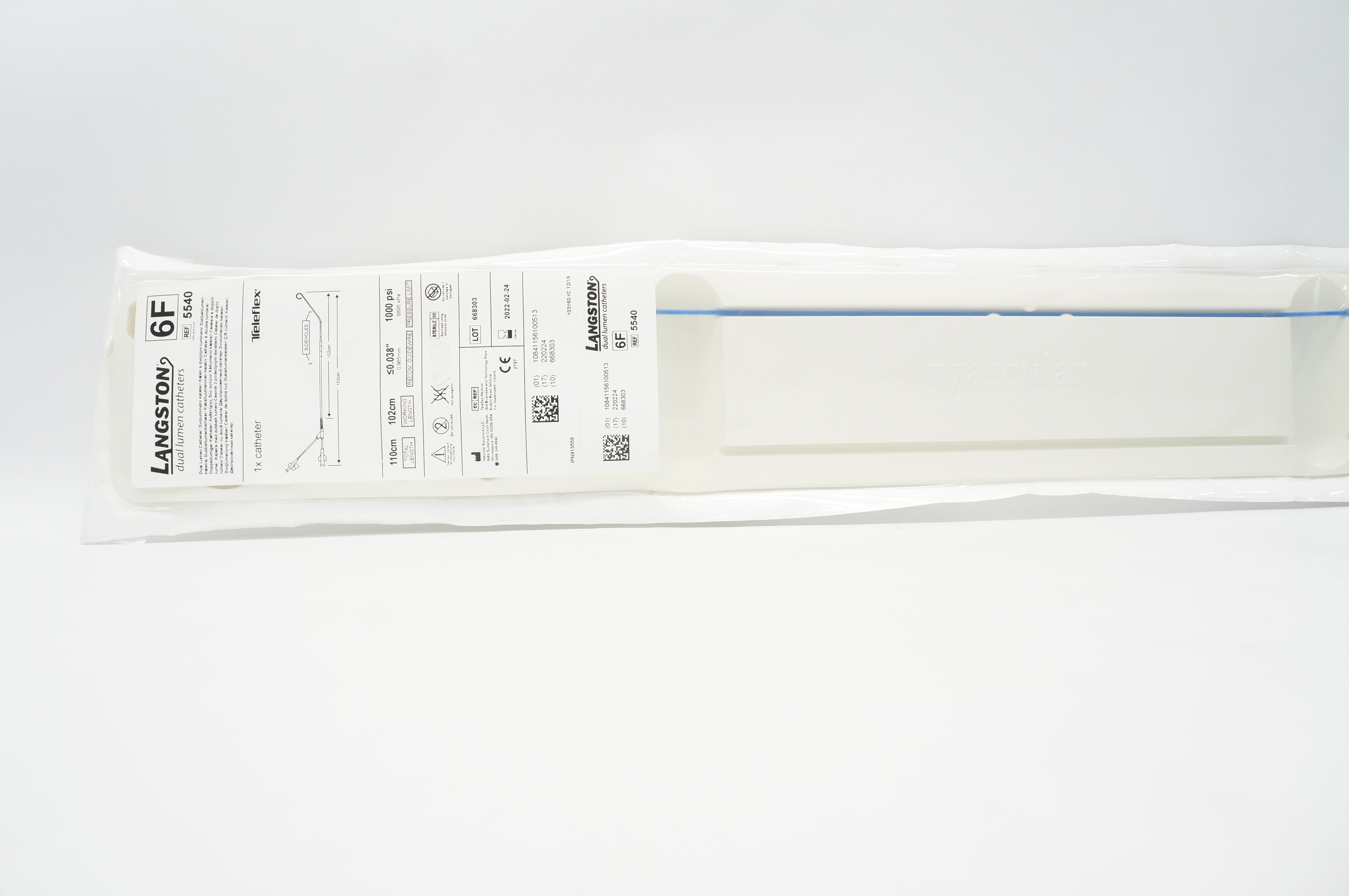 Vascular Solutions 5540 Teleflex Langston Dual Lumen Cath. 6F, 110 x  102cm (x)