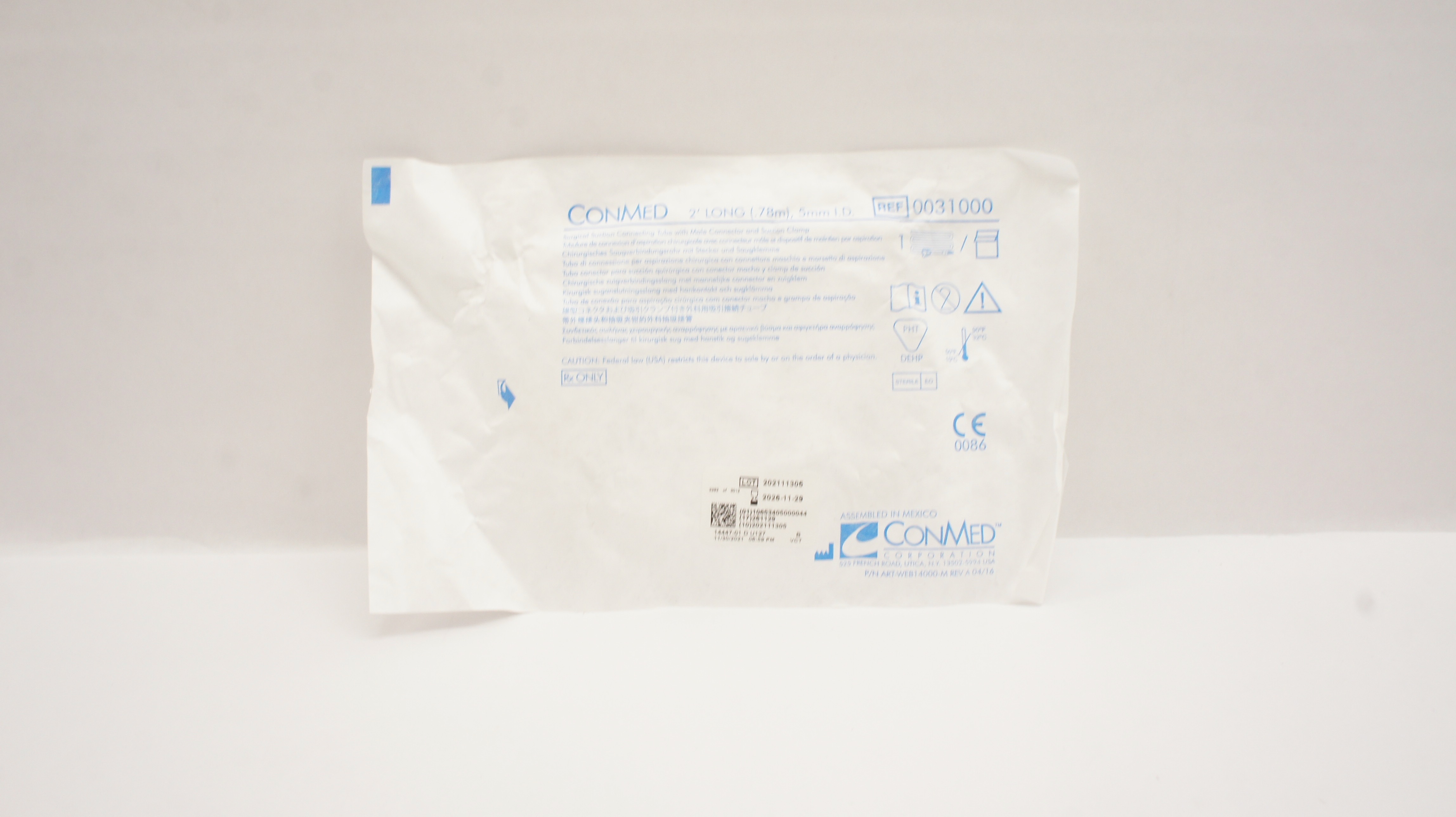 ConMed 0031000 Surgical Suction Connecting Tube 2 Ft. x 5mm