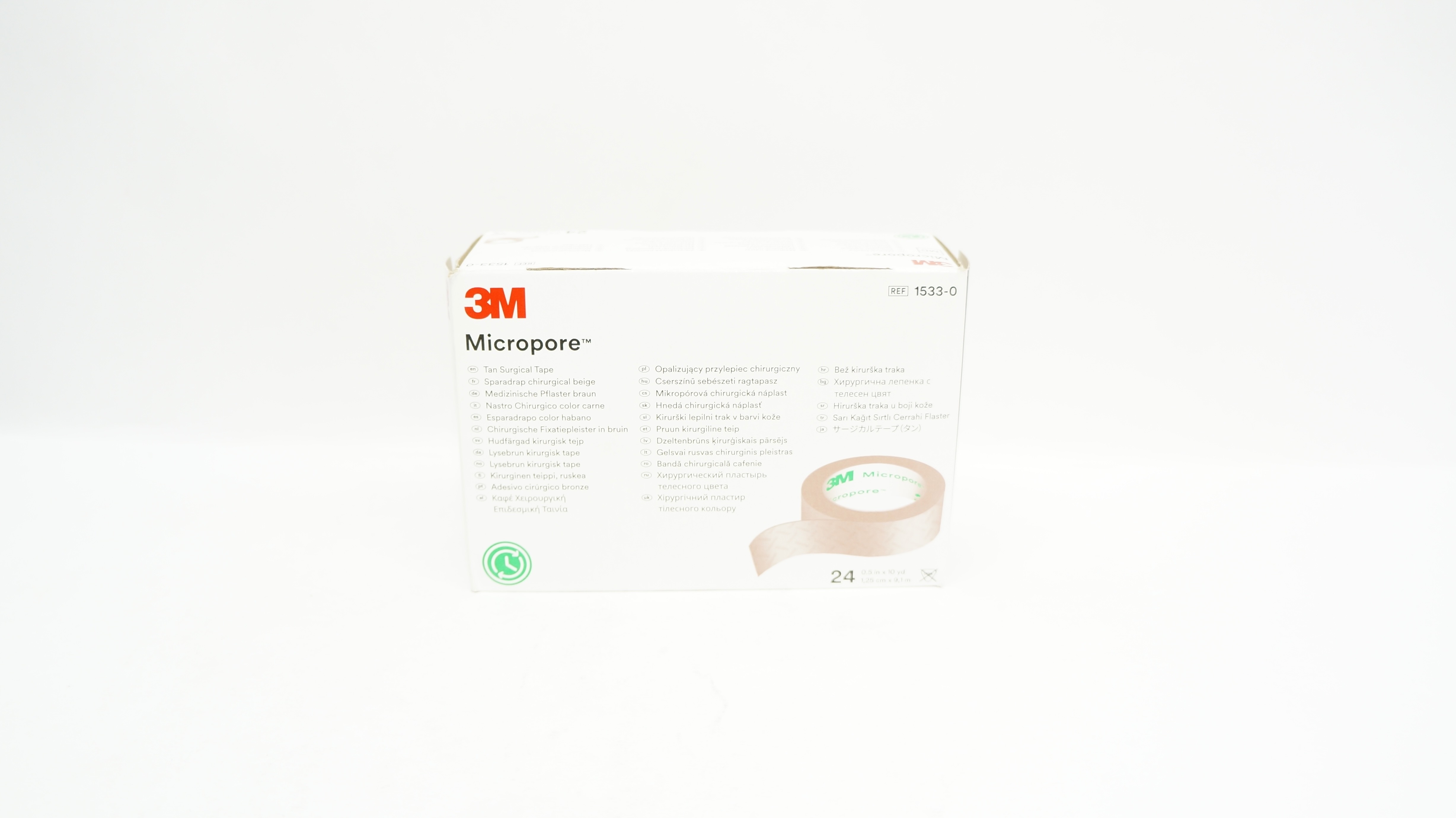3M 1533-0 Micropore Surgical Tape 0.5inch x 10yd. - Box of 24