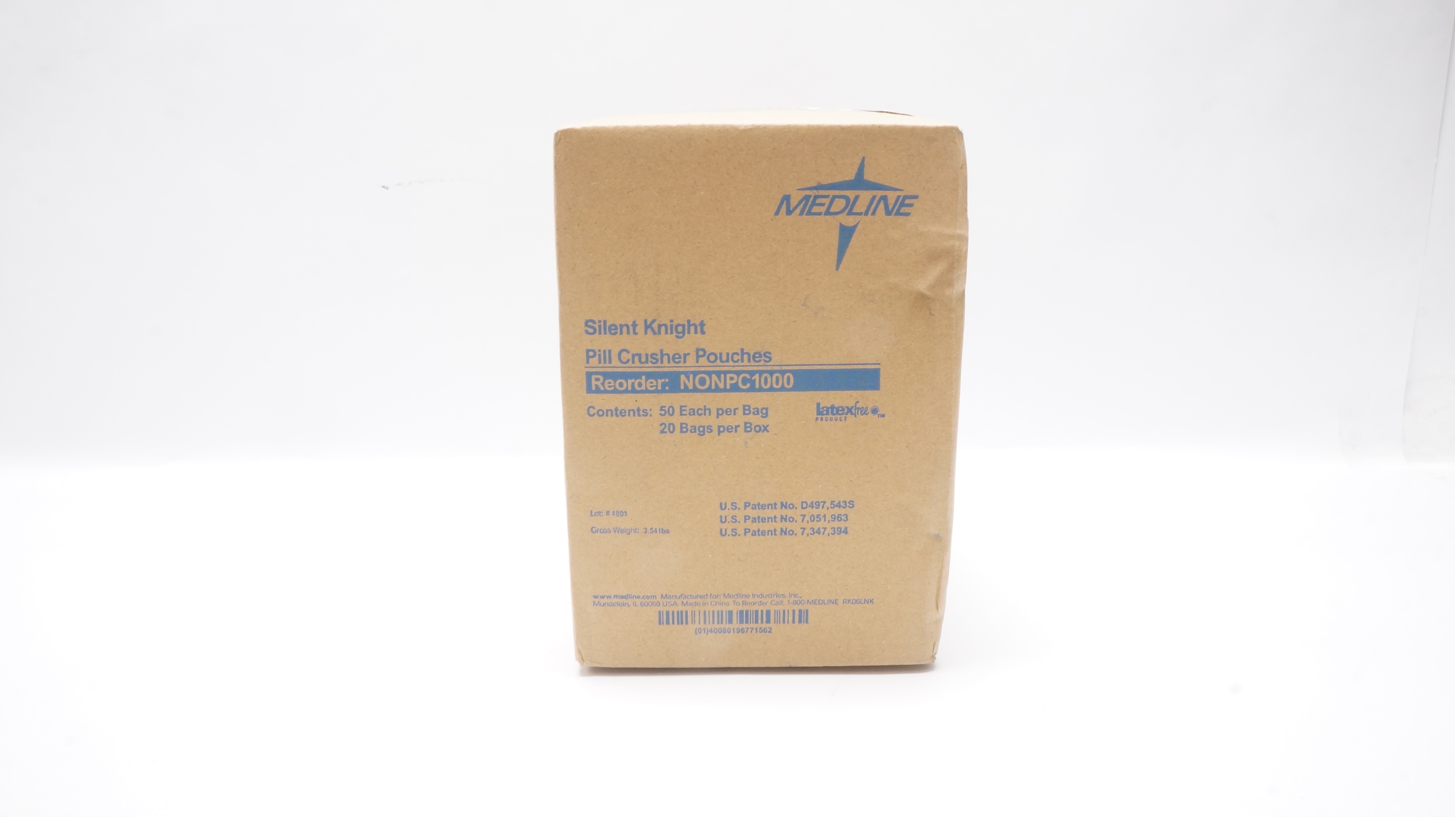 Medline NONPC1000 Silent Knight Pill Crusher Pouch - Case of 1000