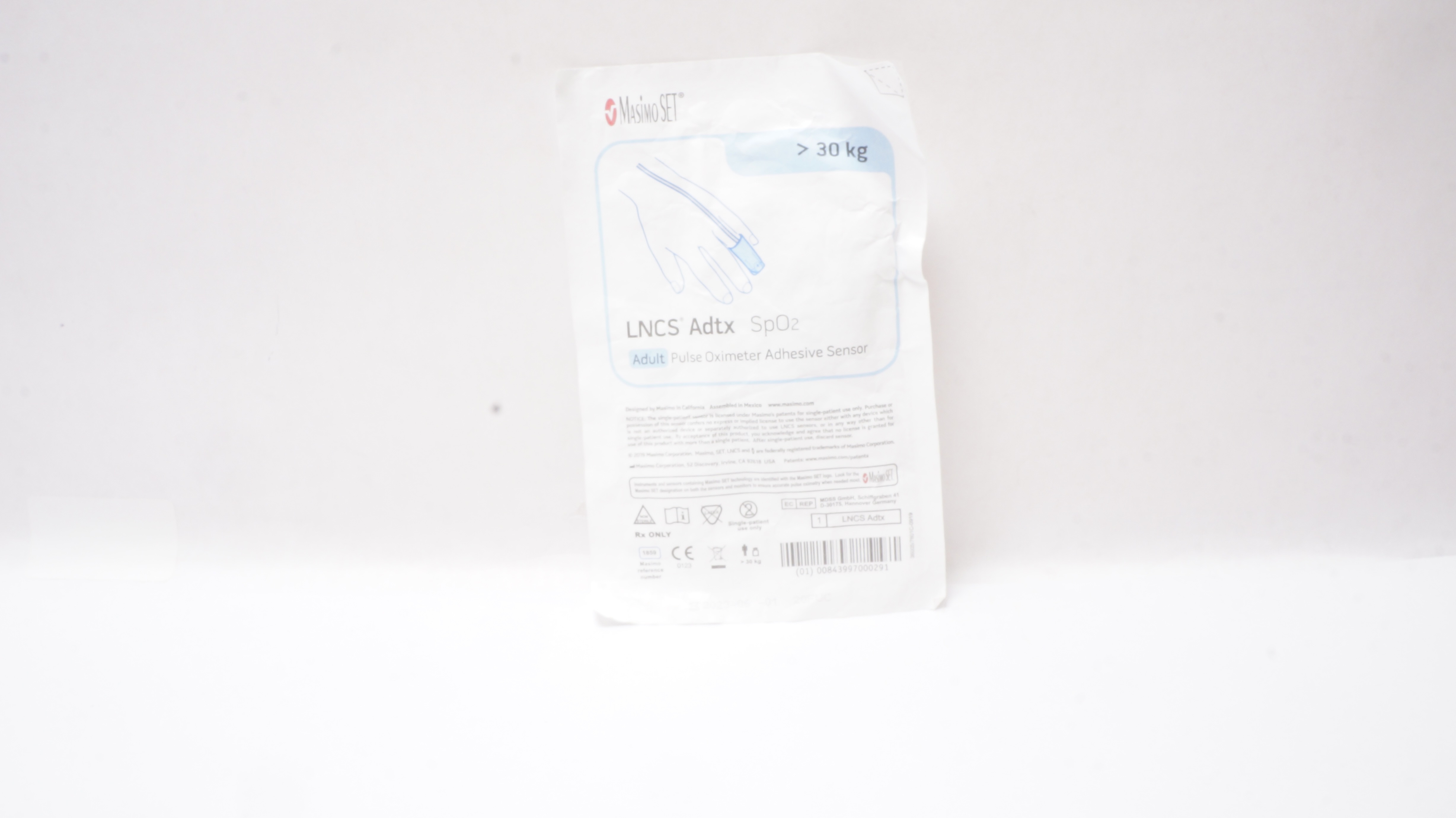 Masimo 1859 LNCS Adtx SpO2 Adult Pulse Oximeter Adhesive Sensor >30 kg (x)