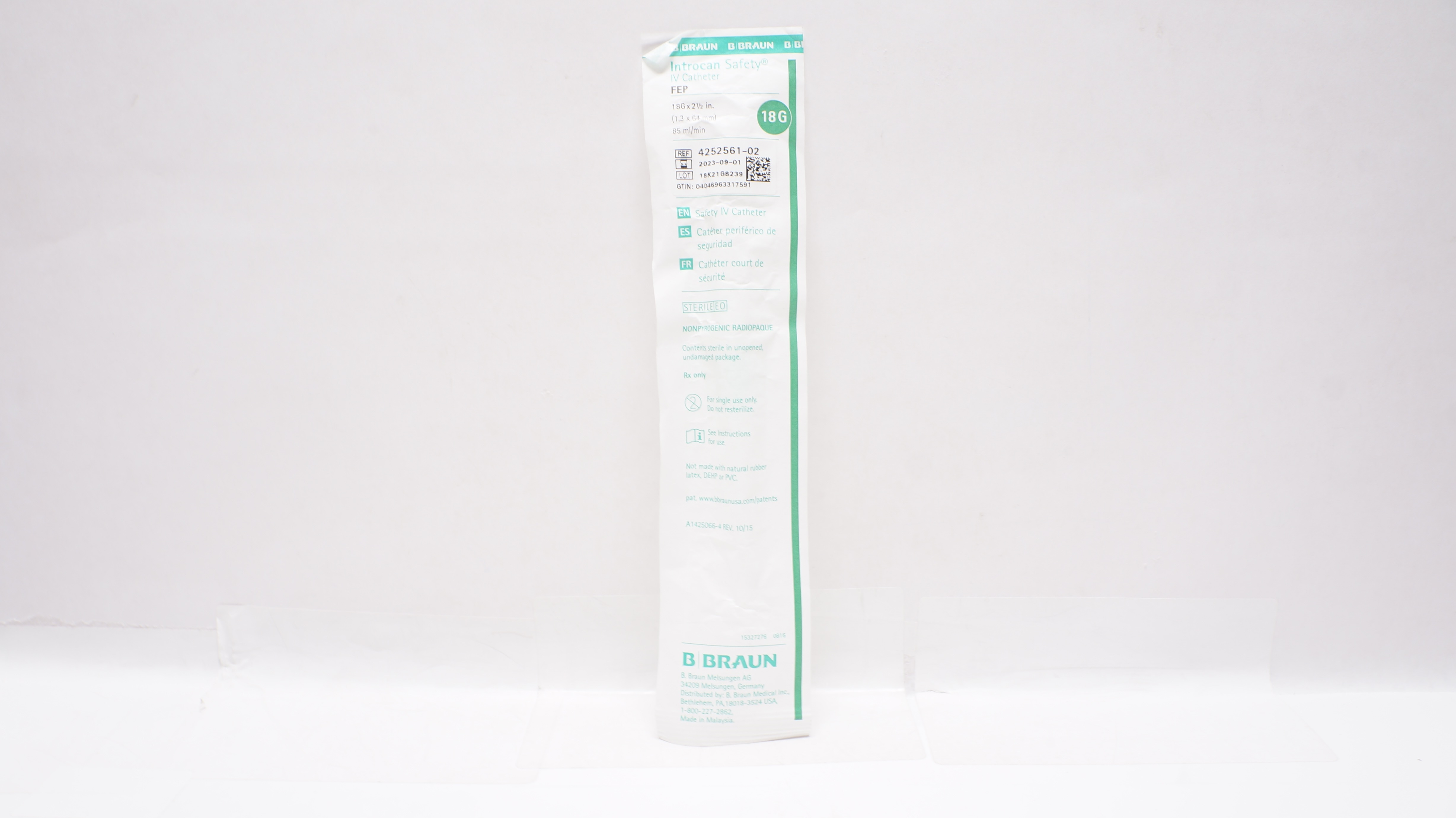 Braun 4252561-02 Introcan Safety IV Cath. 18Gx 2-1/2inch, 85ml/min (x)