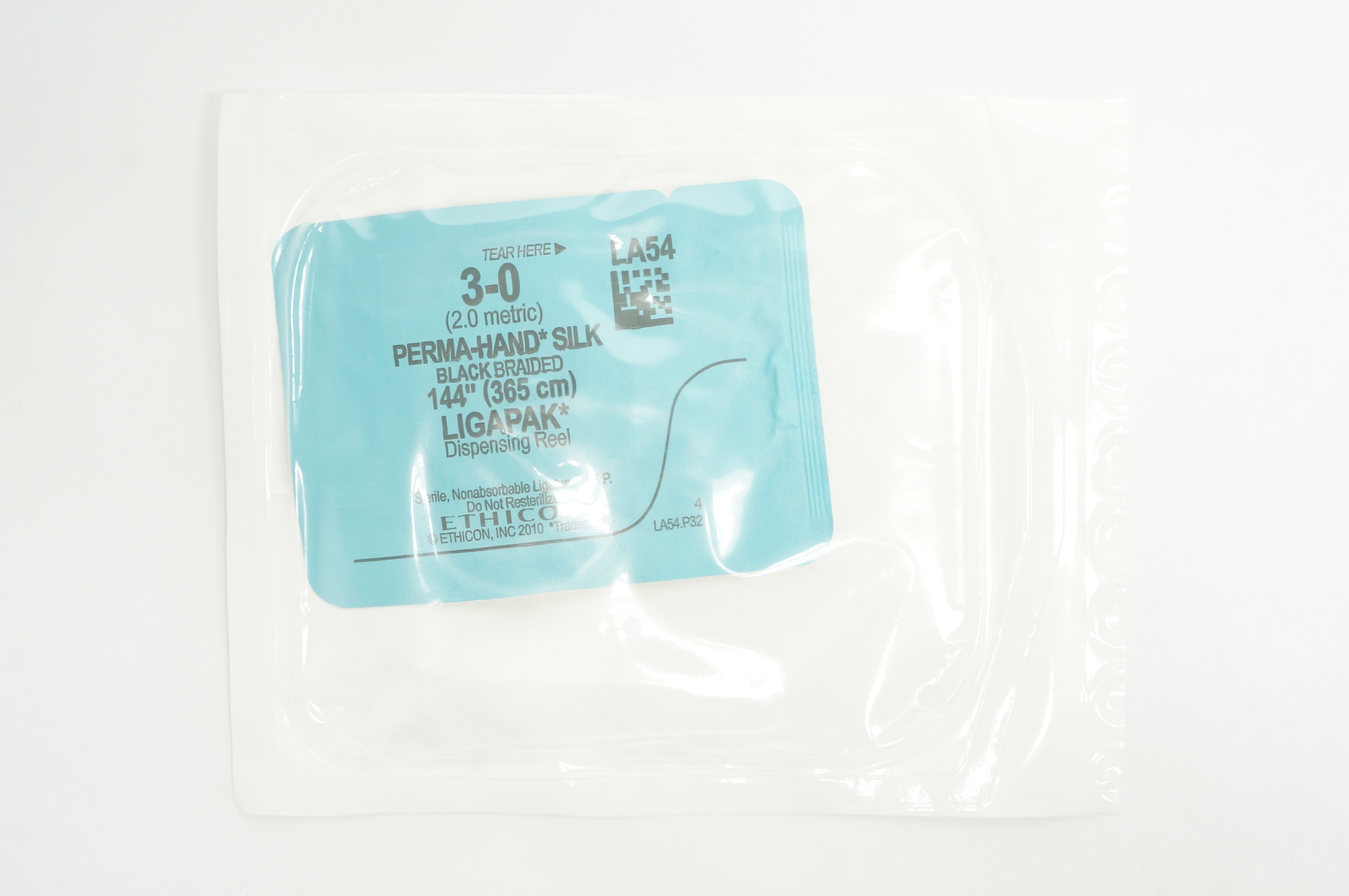 Ethicon LA54 3-0 Perma-Hand Silk LIGAPAK Dispensing Reel, 144inch