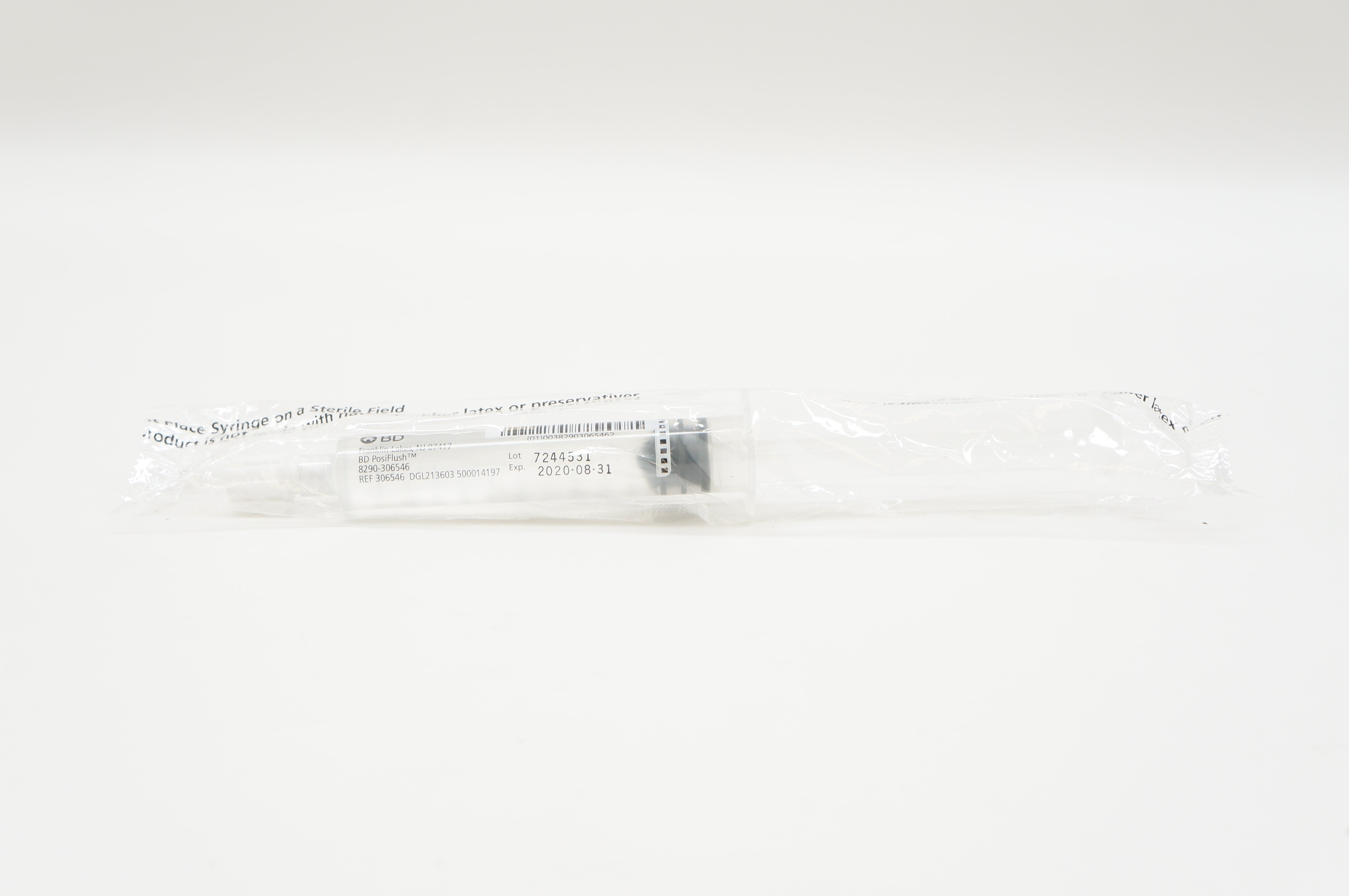 BD 306546 PosiFlush 10mL Saline Flush Syringe Standard Plunger