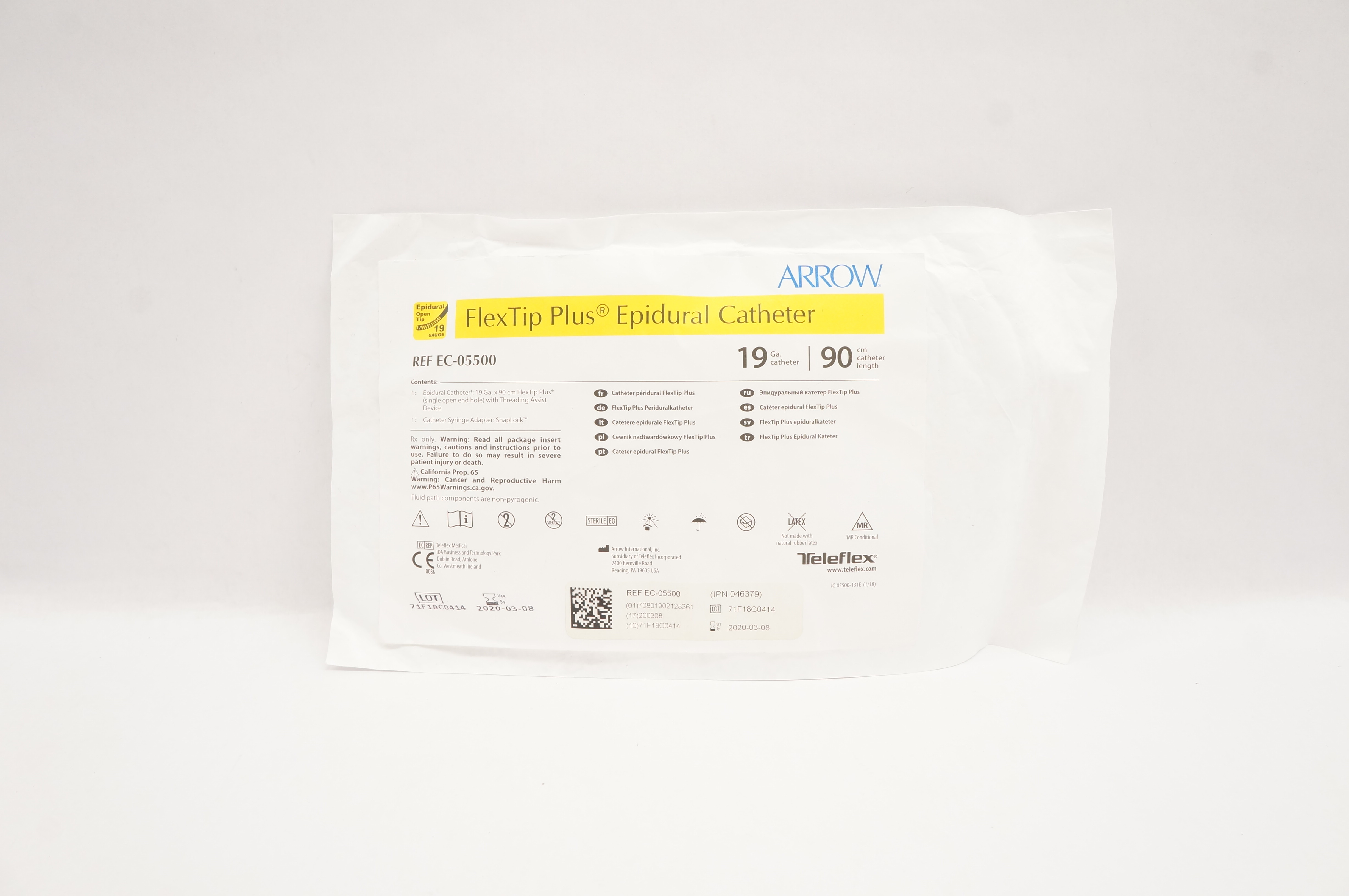 Arrow EC-05500 FlexTip Plus Epidural Cath. 19Ga x 90cm (x)