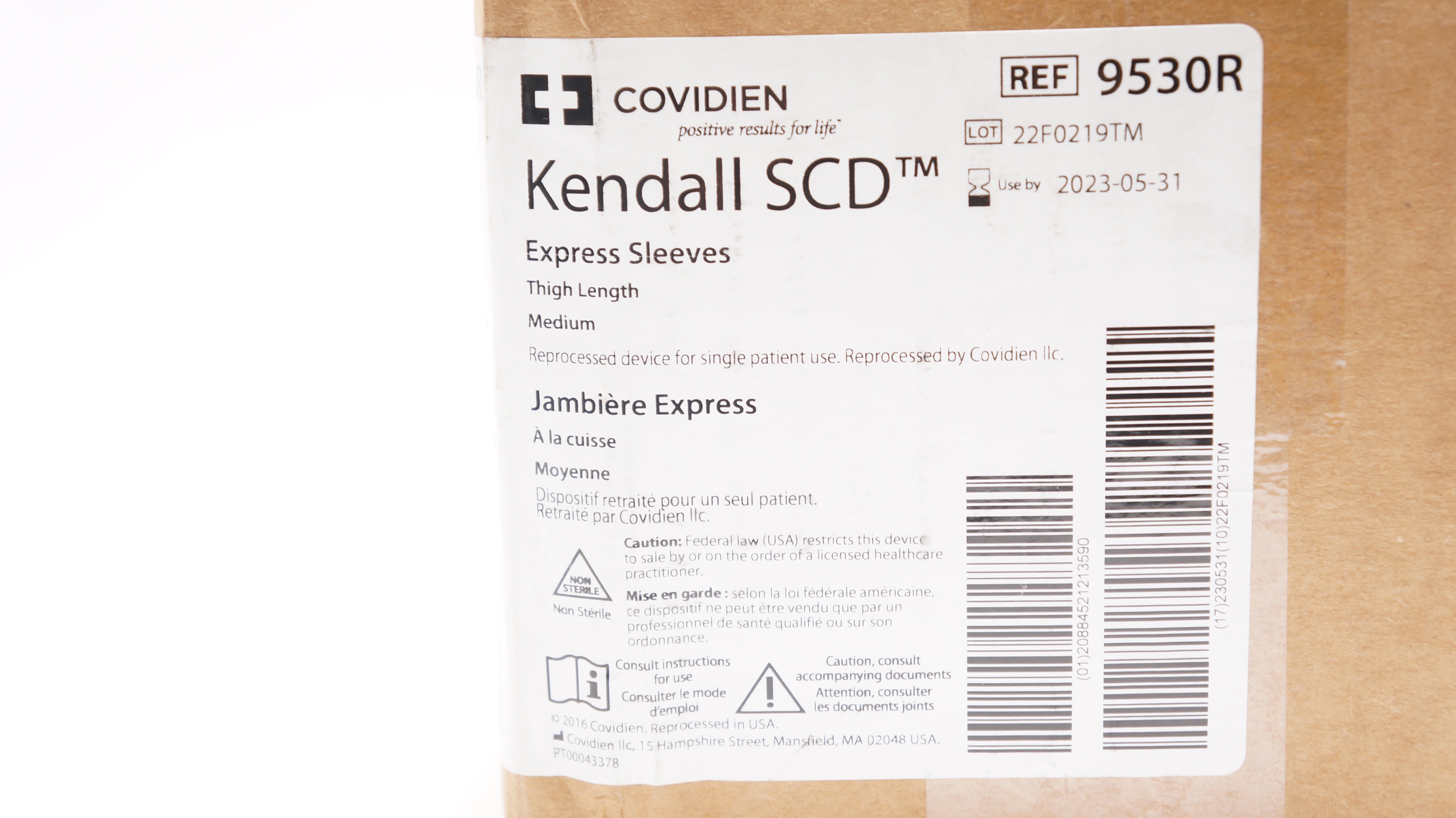 Covidien 9530R Kendall SCD Express Sleeves Thigh Length, Medium (x) - Box of 5