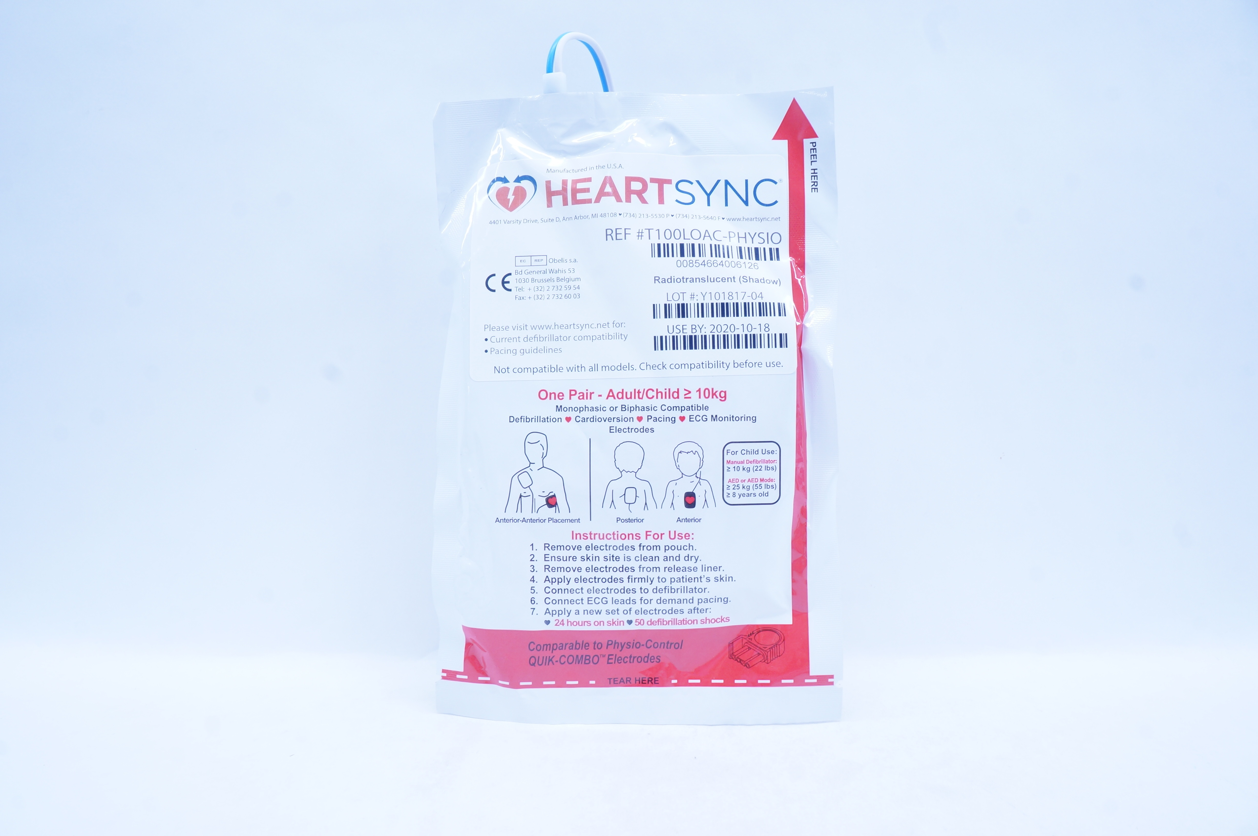 Vermed T100LOAC-PHYSIO HeartSync Adult/Child Defibrillation Electrode ≥10kg (x)