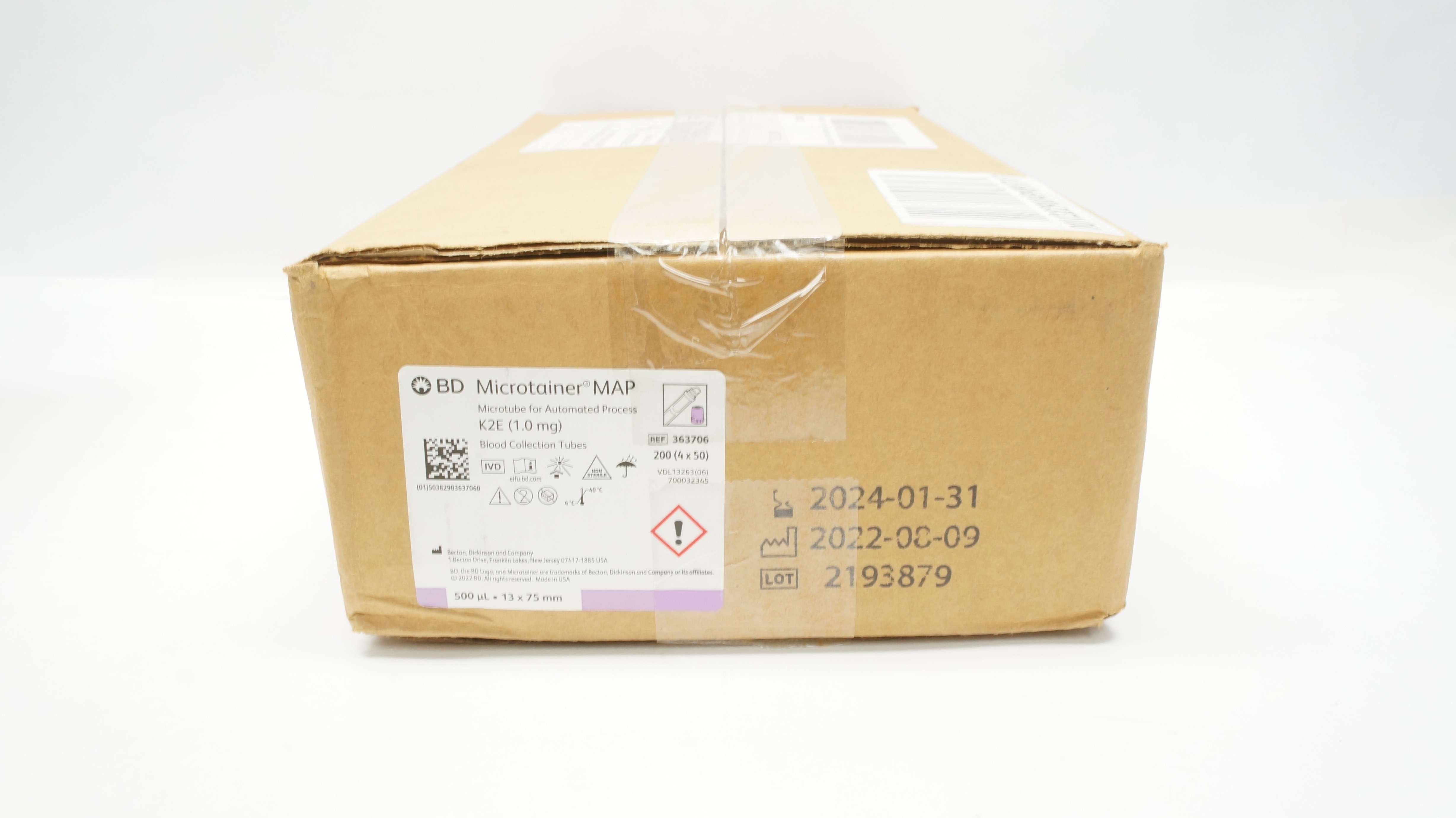BD 363706 Microtainer MAP K2E Blood Collection Tubes 13 x 75mm (x) - Box of 200