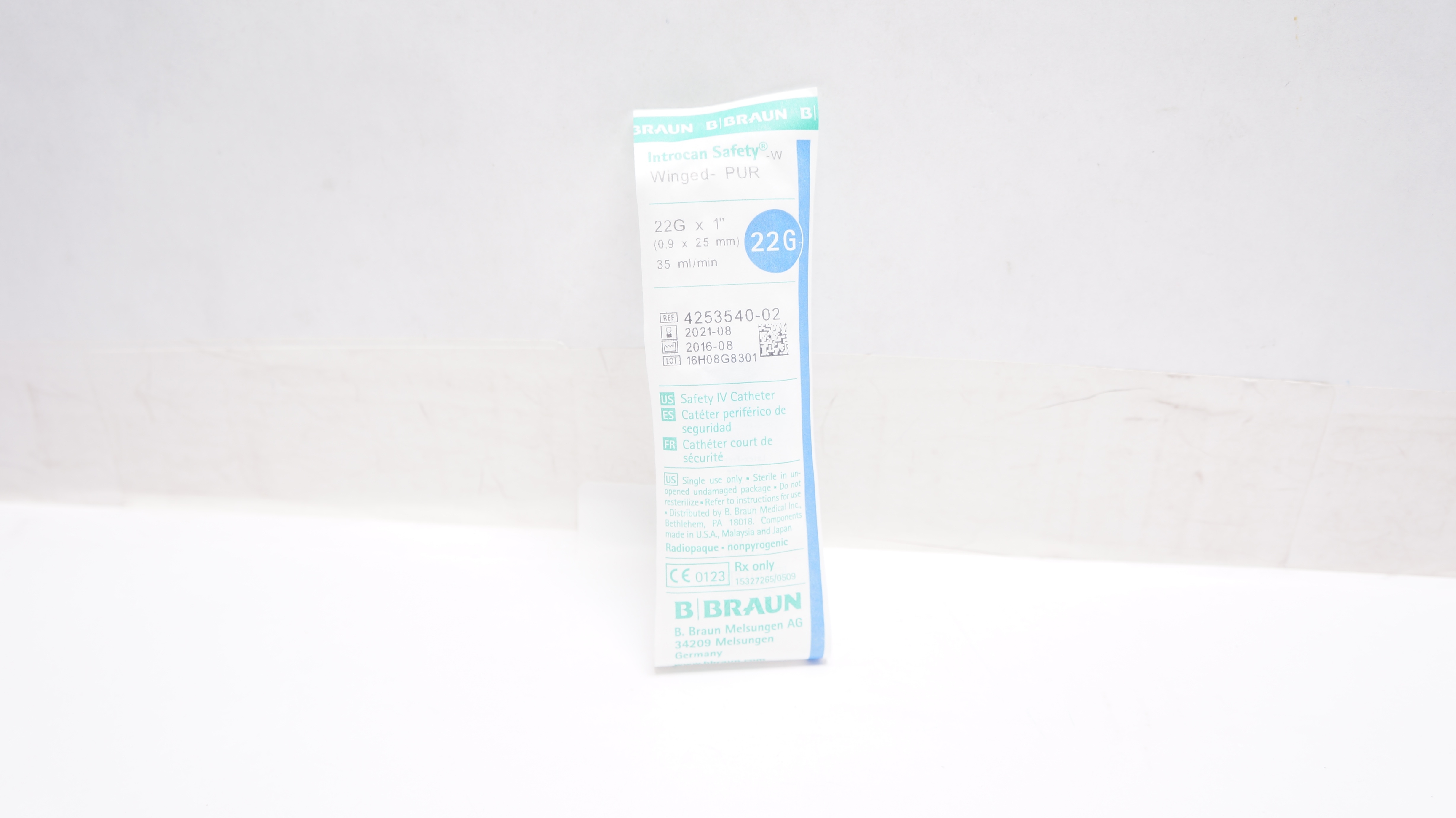 Braun 4253540-02 Introcan Safety IV Cath. 22G x 1inch, 35ml/min (x)