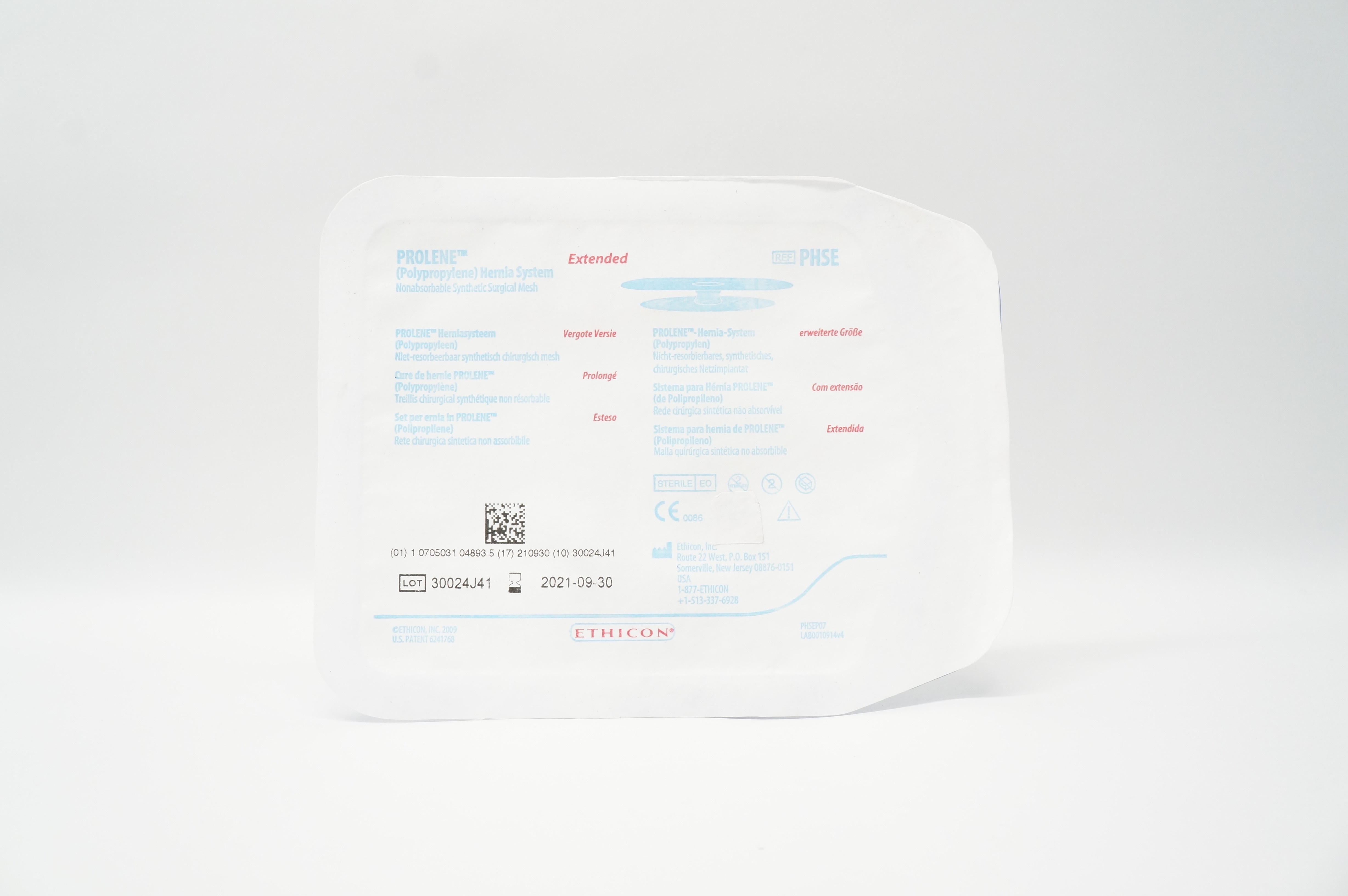 Ethicon PHSE Prolene HerniaSystem Nonabsorbable Synthetic Surgical Mesh Extended