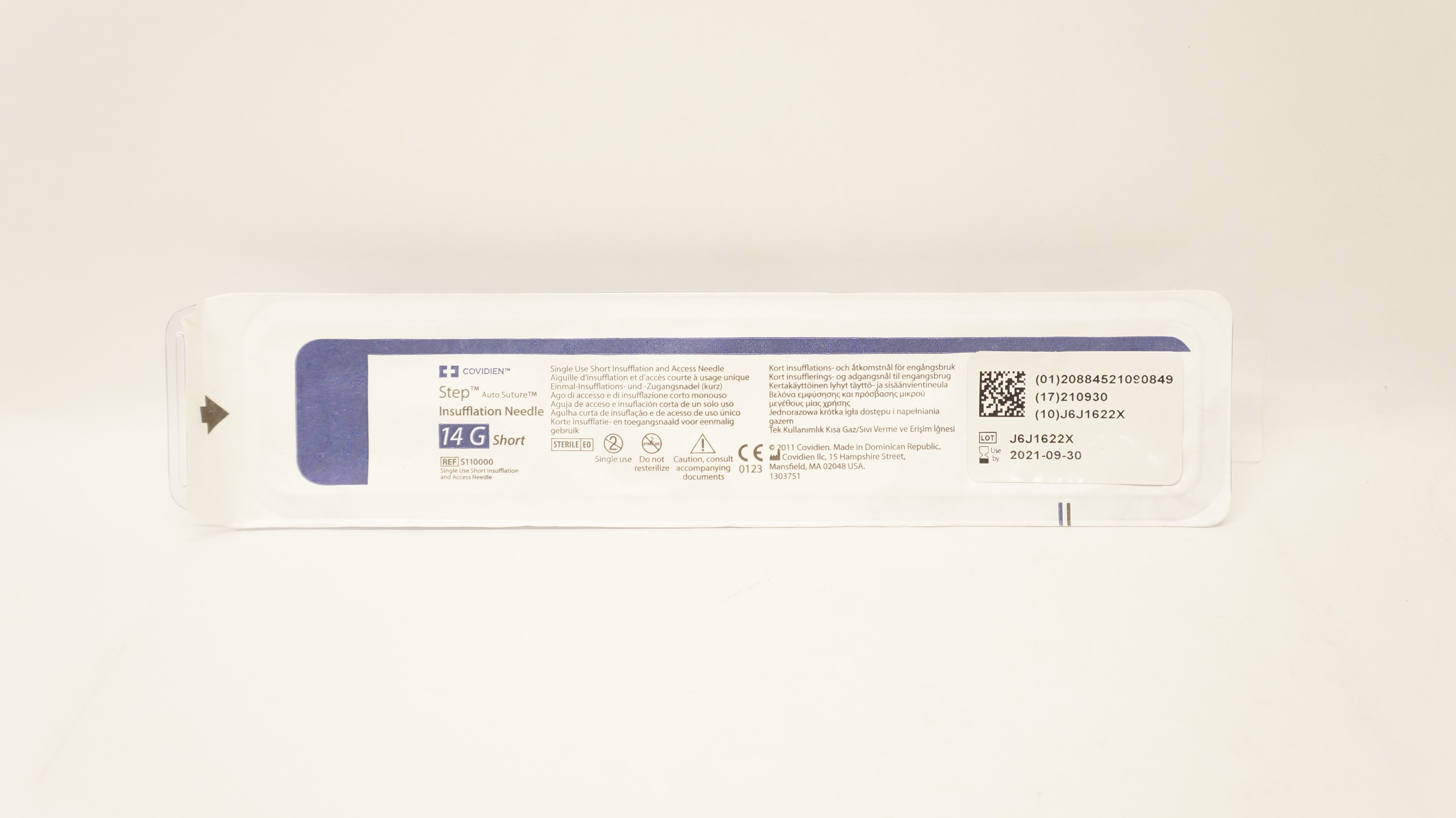 Covidien S110000 Step Auto Suture Insufflation Ndle 14G Short (x)