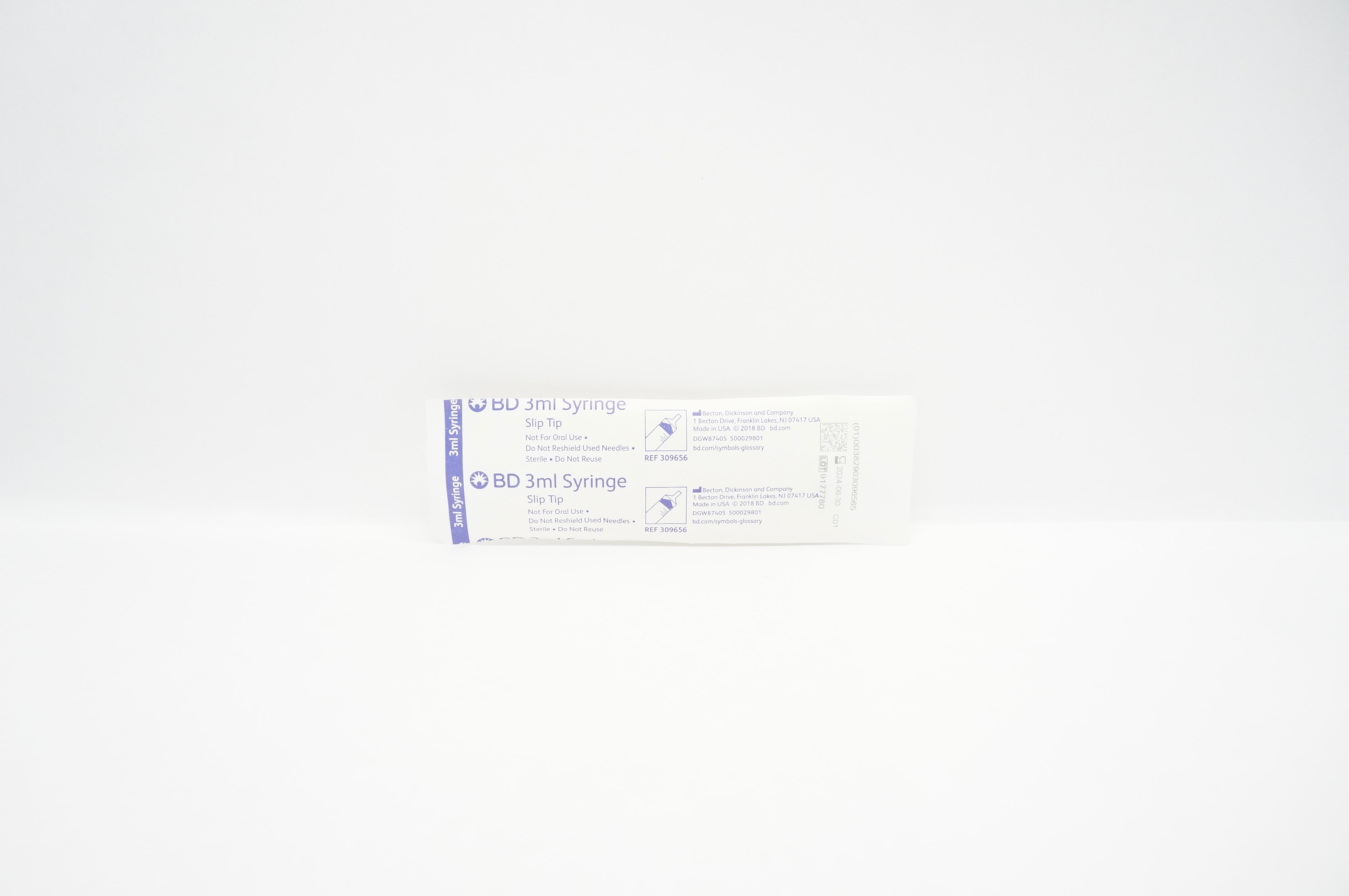 BD 309656 3ml Syringe Slip Tip