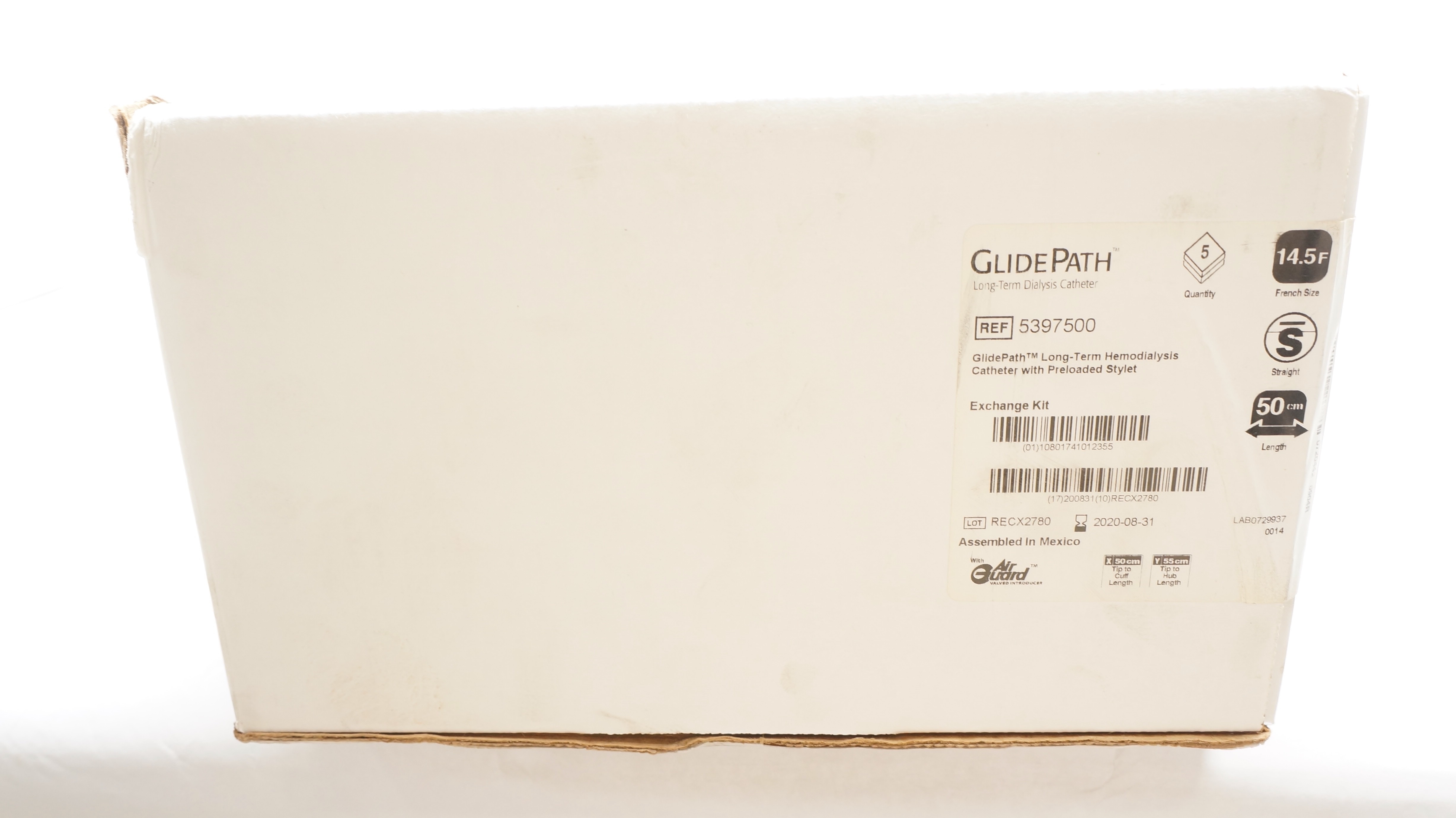 Bard 5397500 GlidePath Long-Term Hemodialysis Cath. 14.5F x 50cm (x) - Box of 5