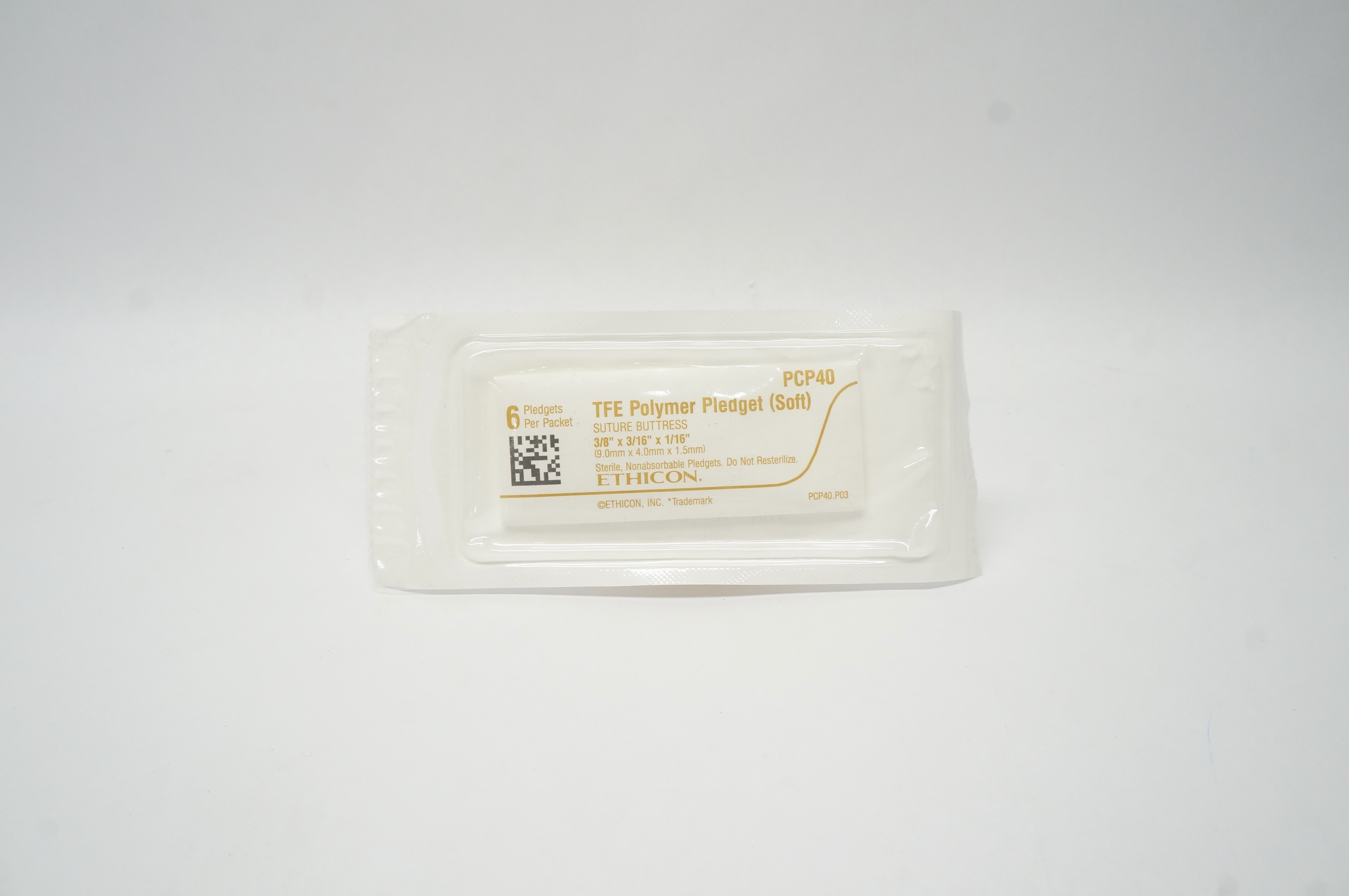 Ethicon PCP40 TFE 6 Polymer Pledget Soft Stre Buttress 3/8 x 3/16 x 1/16inch (x)