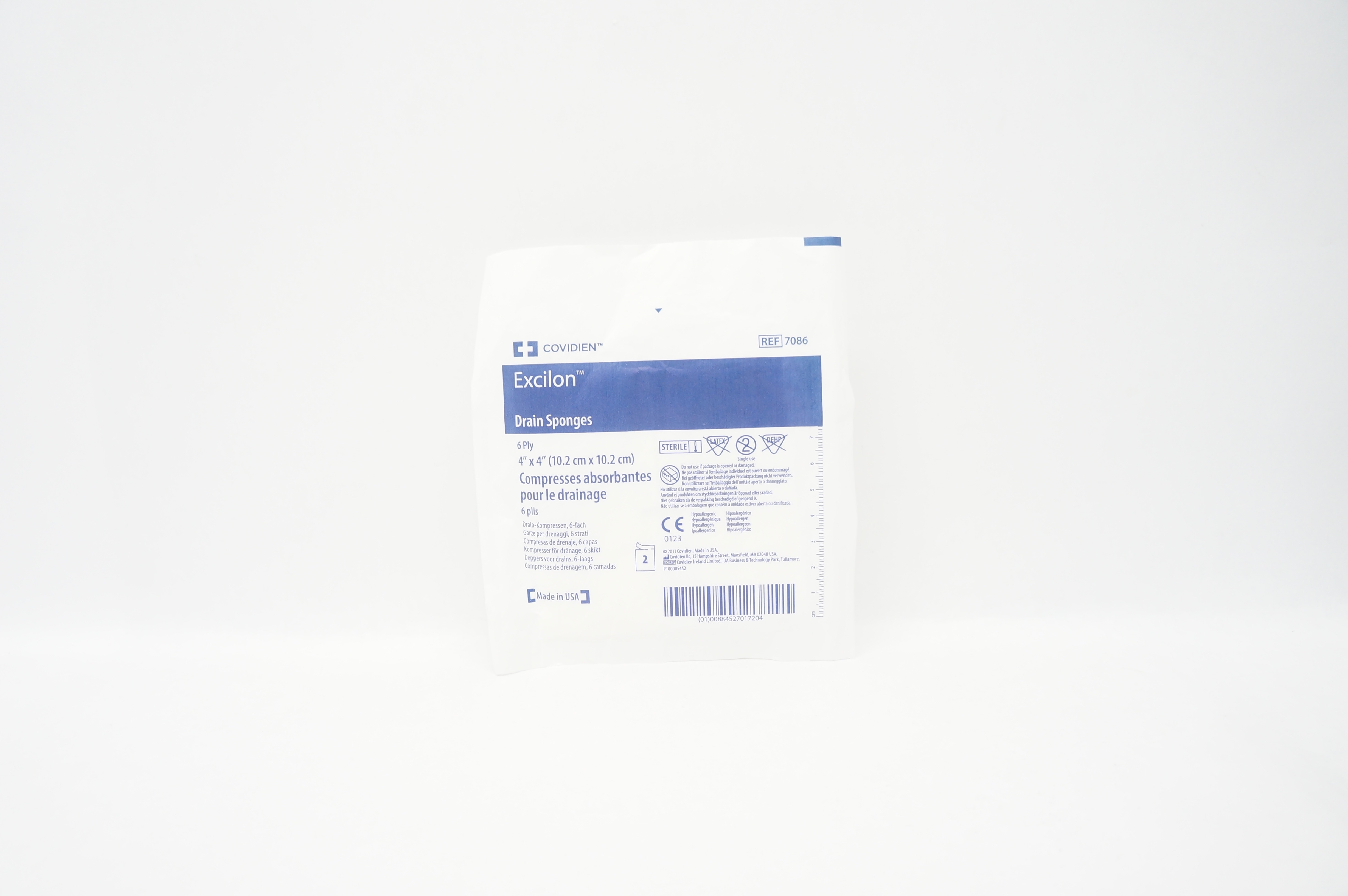 Covidien 7086 Excilon Drain Sponges 6Ply 4inch x 4inch - Pack of 2