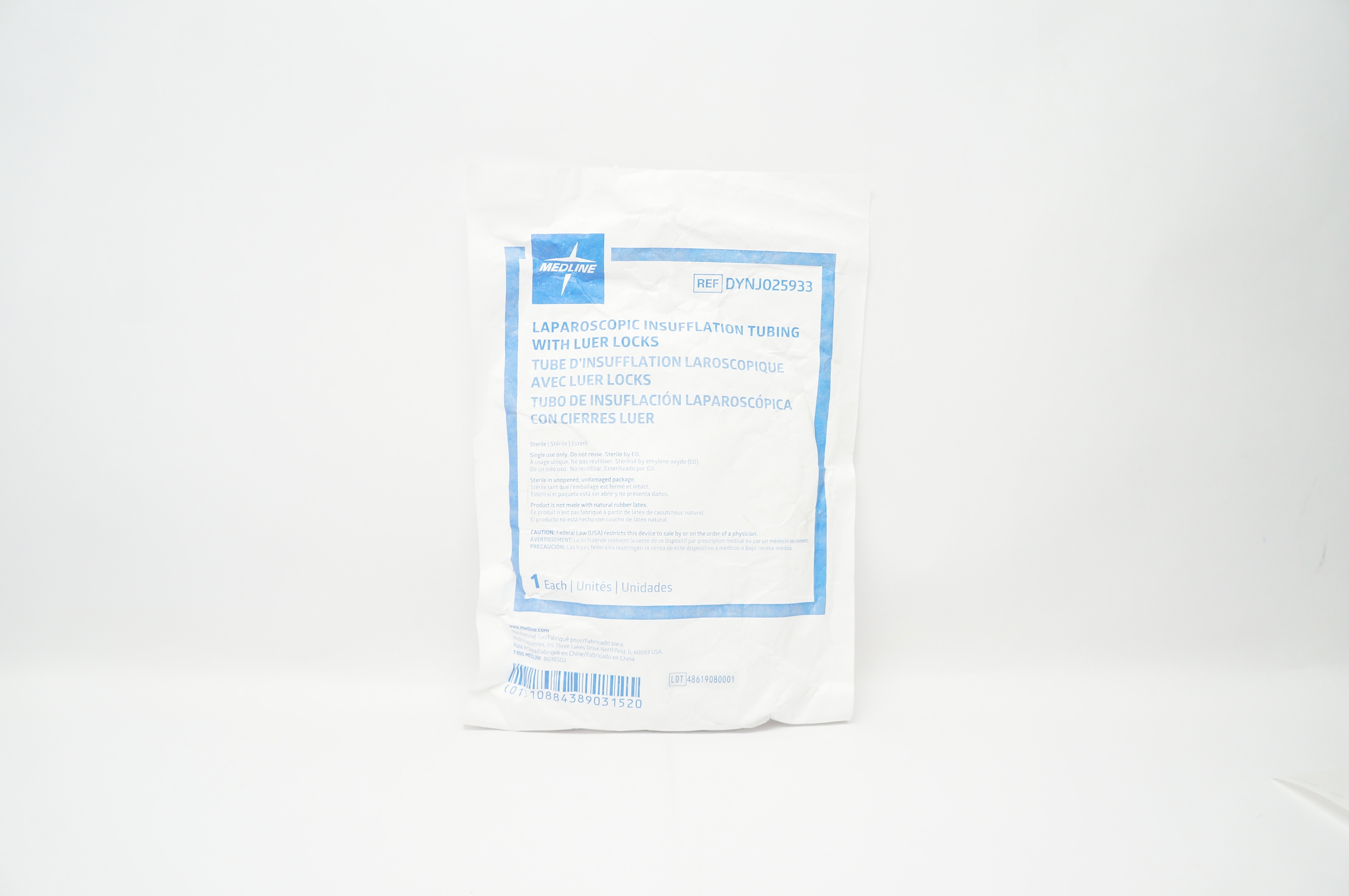 Medline DYNJ025933 Laparoscopic Insufflation Tubing with Luer Locks