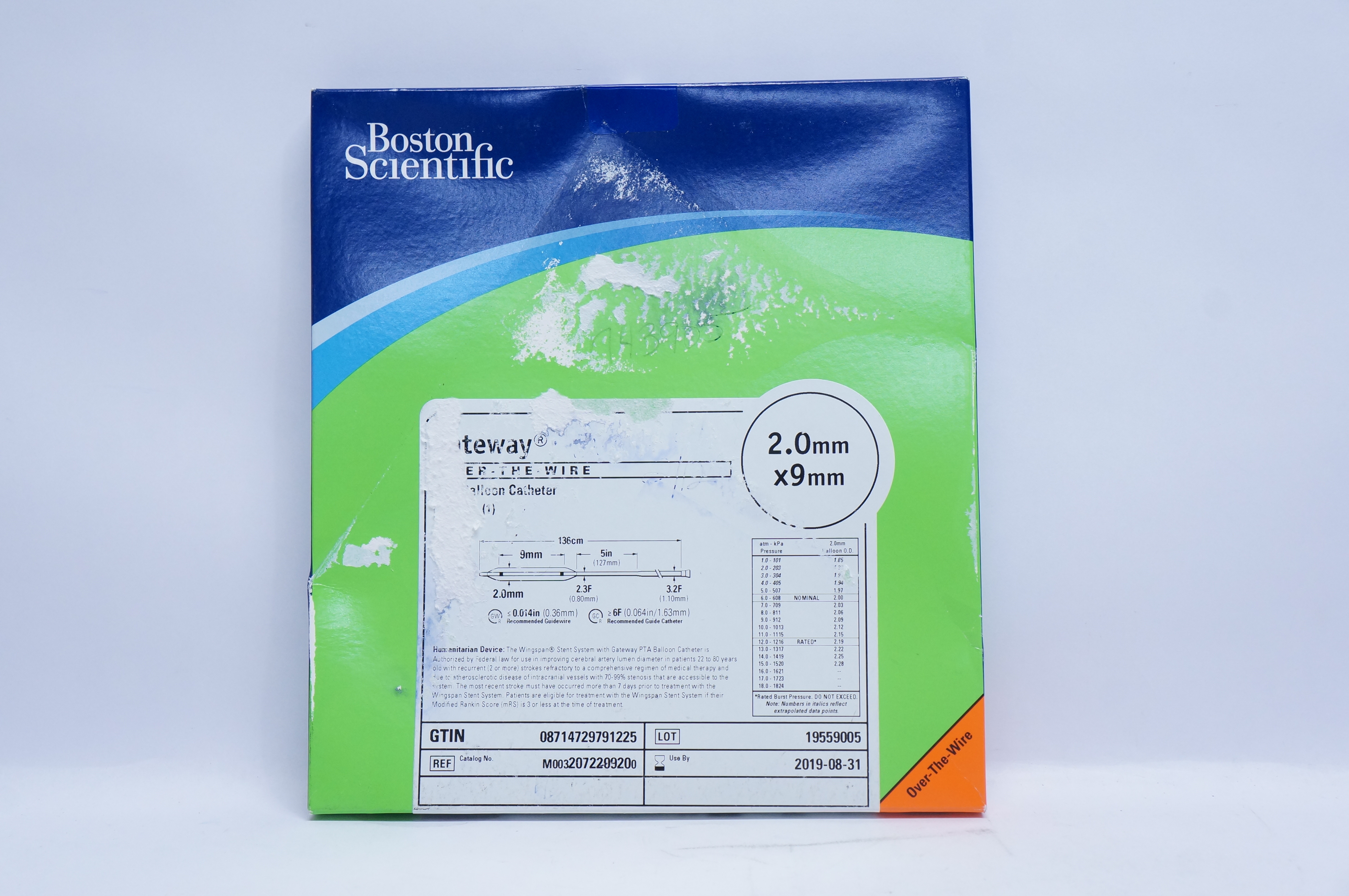 Boston Scientific 207220920 Gateway PTA Balloon Cath. 2.0mm x 9mm (x)