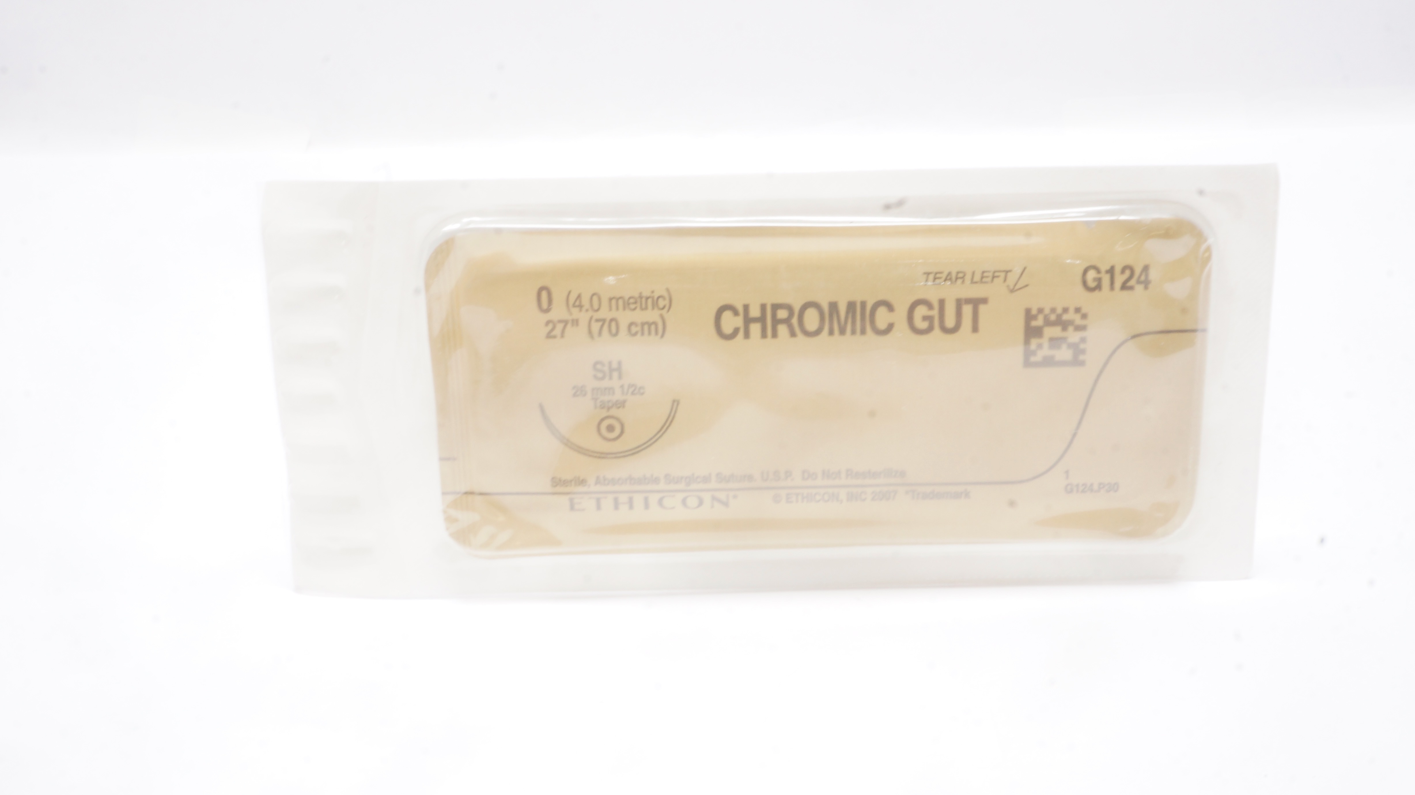 Ethicon G124 0 Chromic Gut SH 26mm 1/2 Taper, 27inch (x)