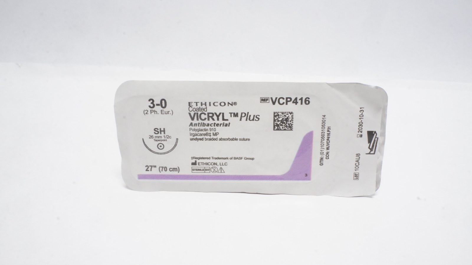 ETHICON J493 Coated VICRYL Suture 5-0 18" Undyed P-3 Needle