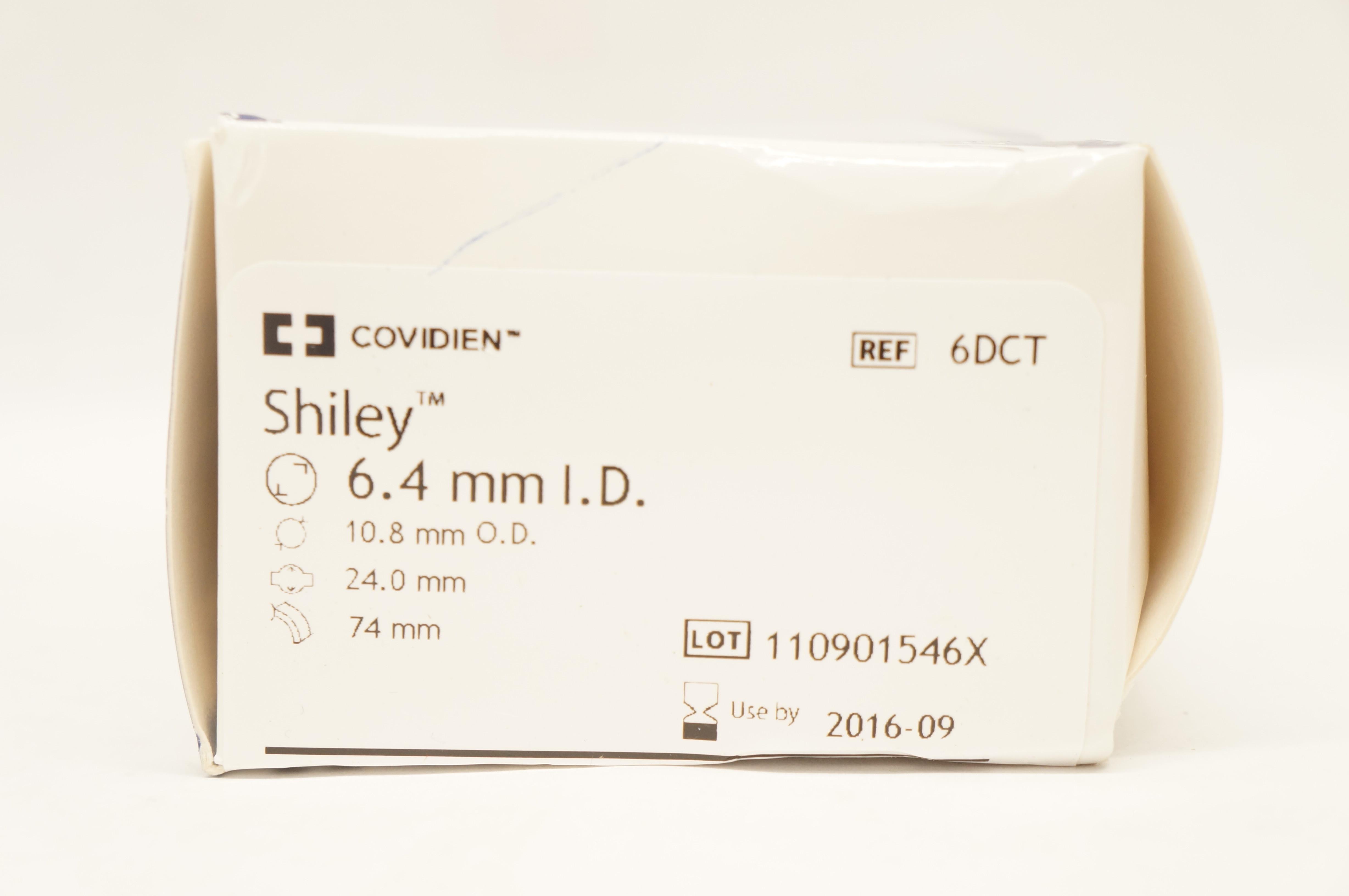 Covidien 6DCT Shiley Tracheostomy Tube Cuffed 6.4 ID x 10.8 OD x 24.0 x 74mm (x)