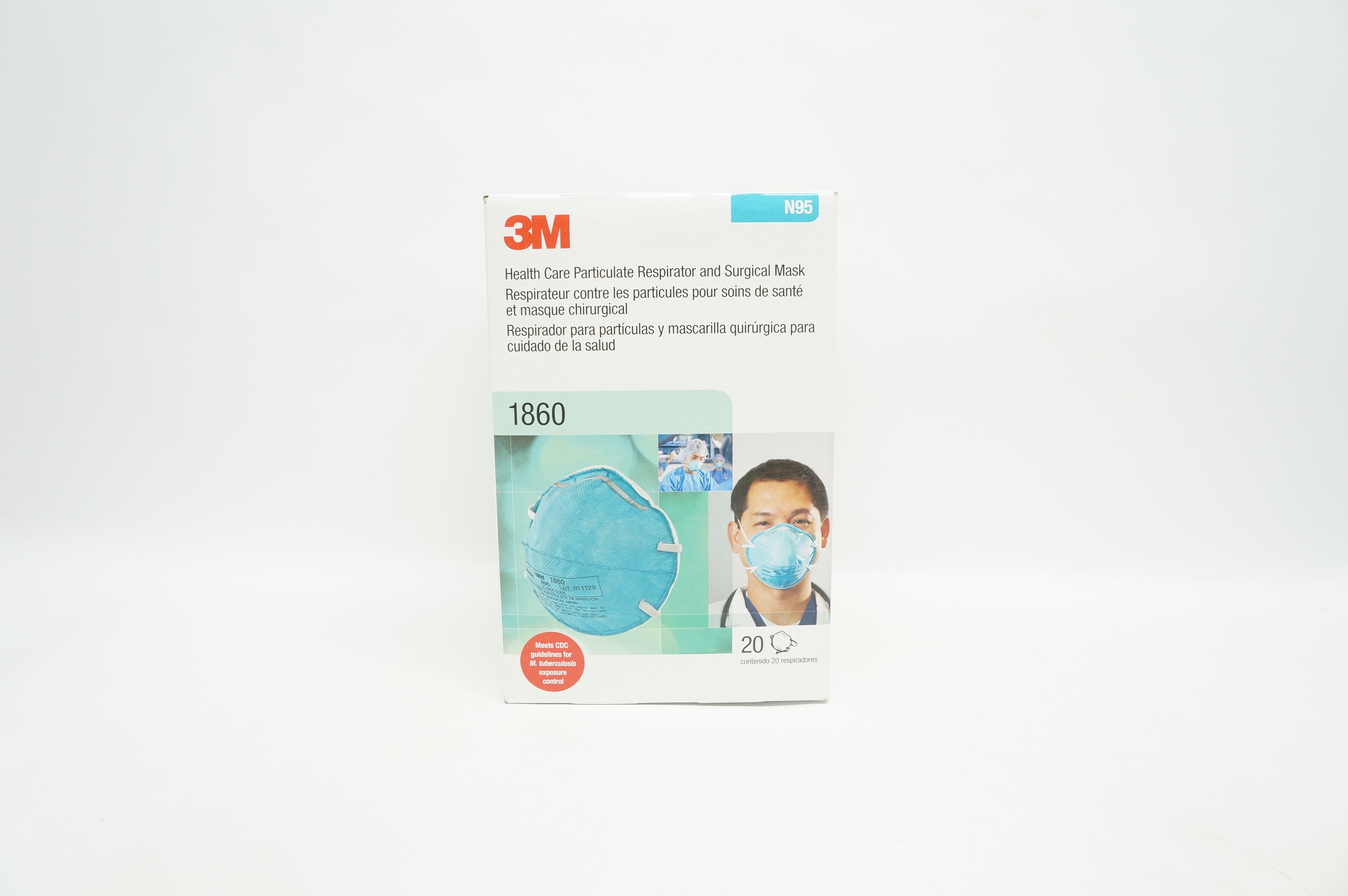 3M 1860 Health Care Particulate Respirator and Surgical Mask (x) - Box of 20